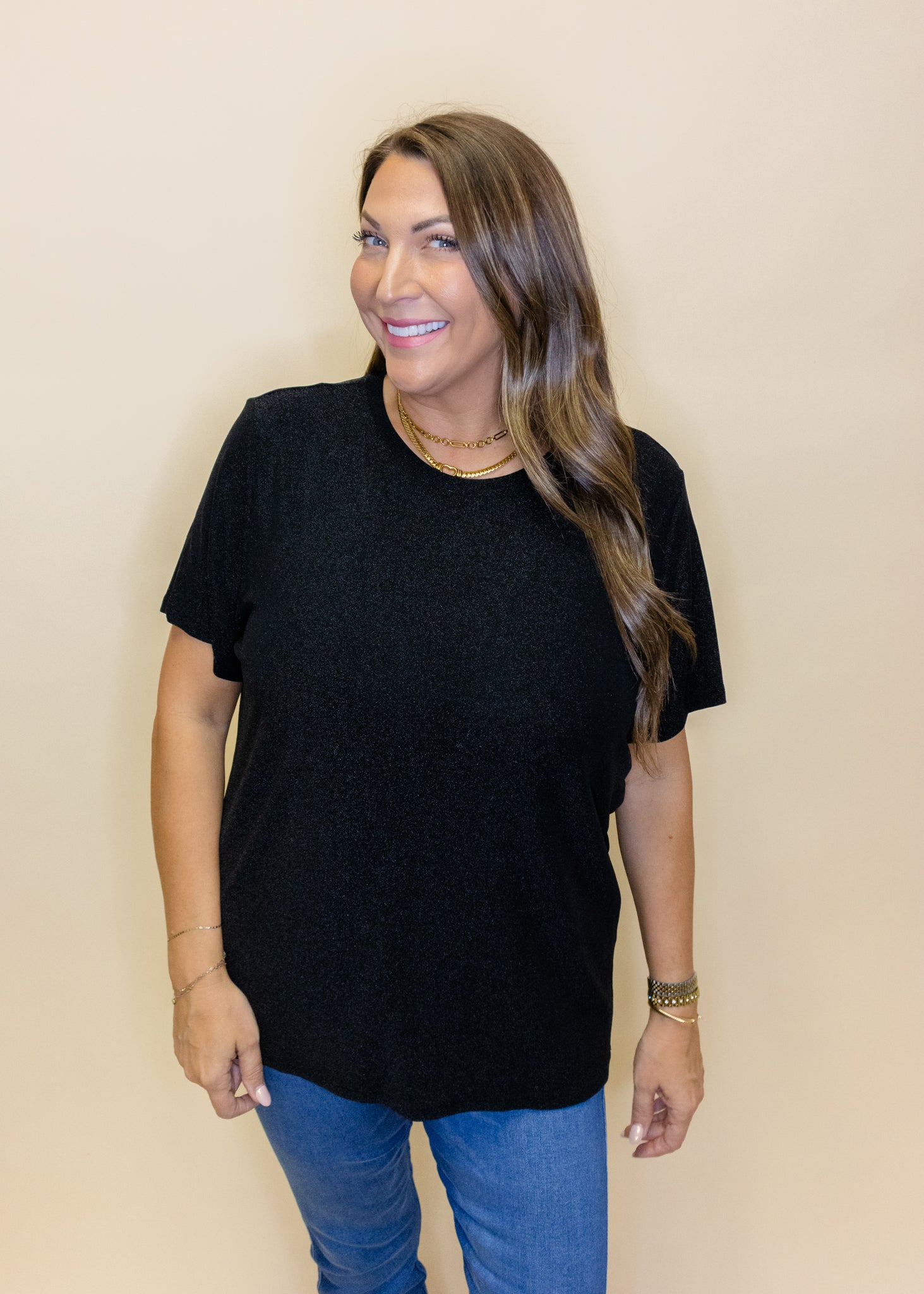 Black Sparkle SoSis Signature Tee