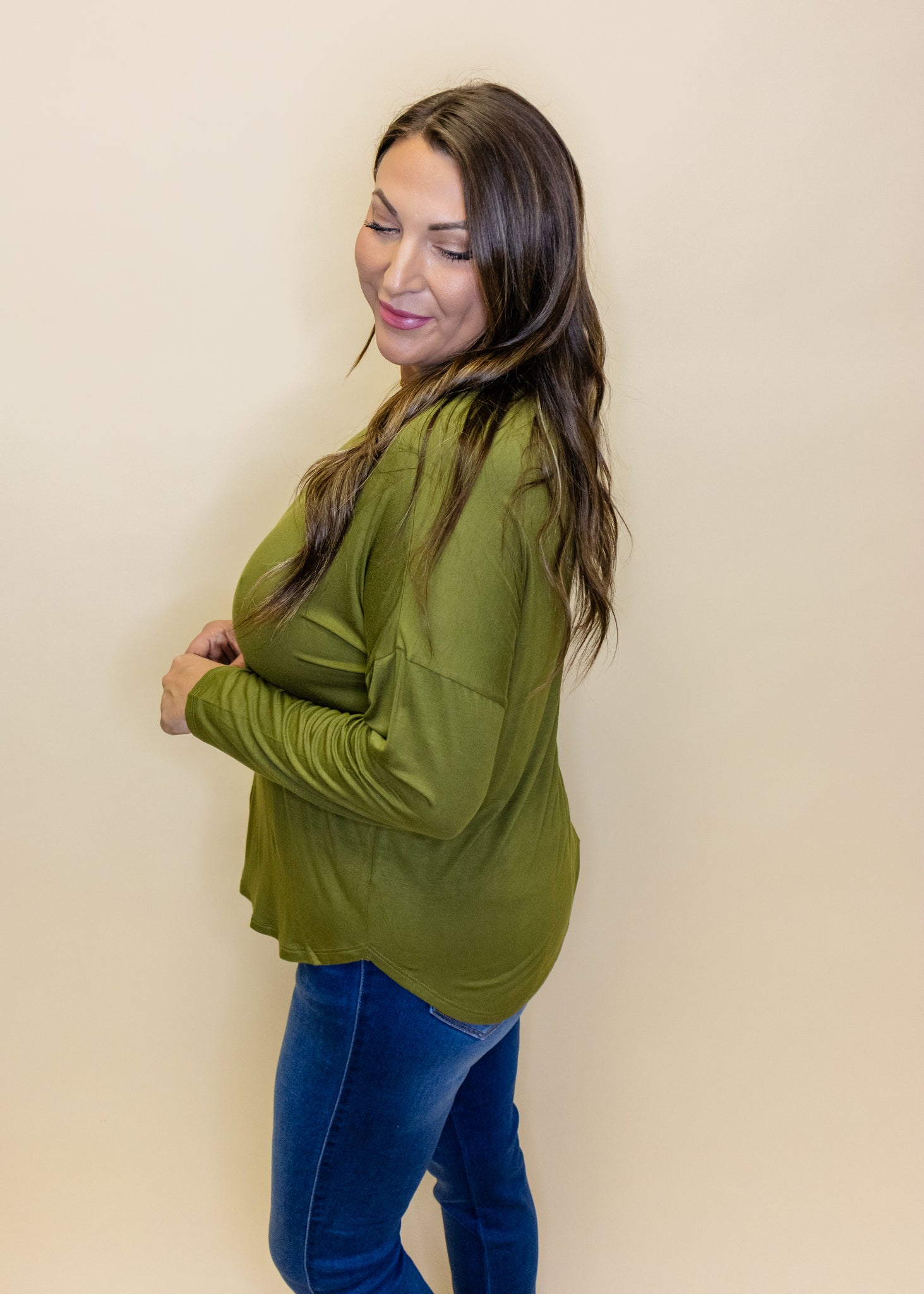 Green Crewe Long Sleeve Top