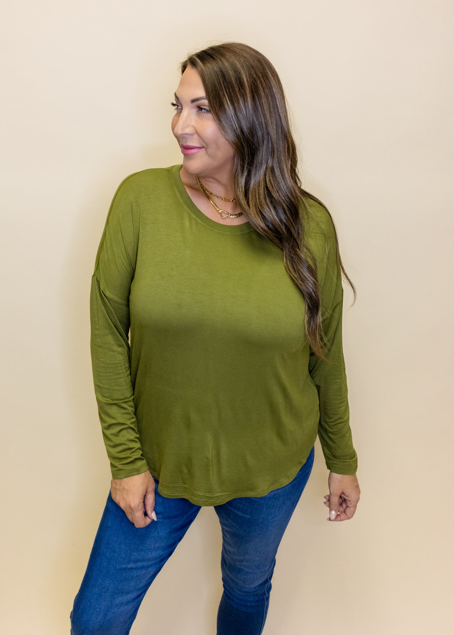 Green Crewe Long Sleeve Top