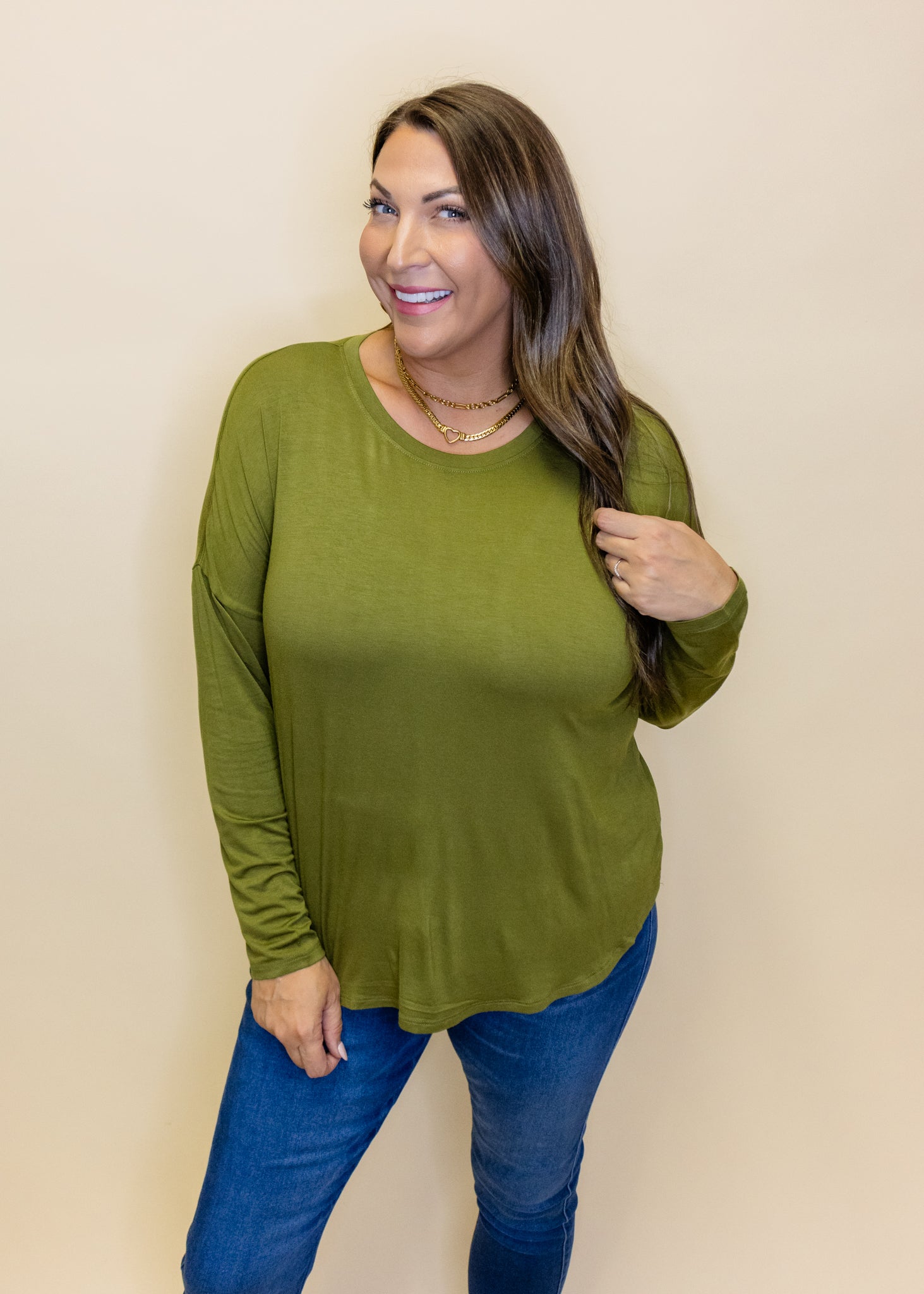 Green Crewe Long Sleeve Top