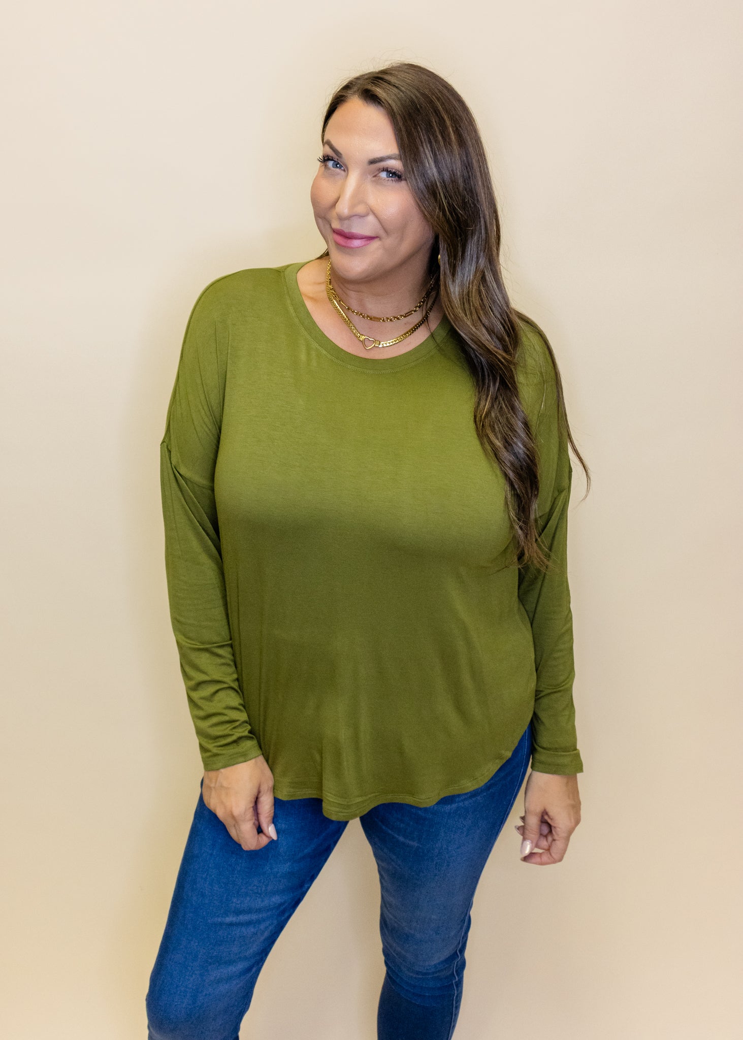 Green Crewe Long Sleeve Top