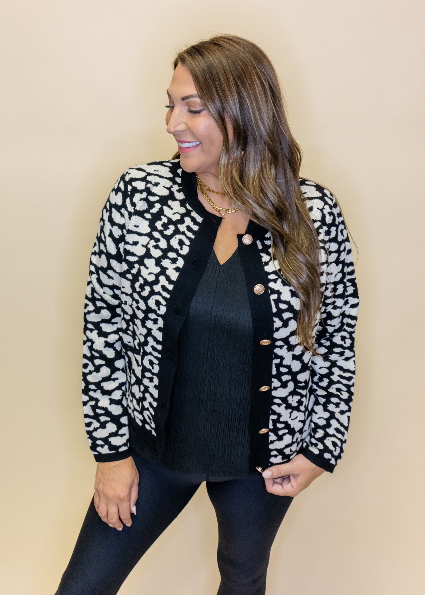 Black & White Leopard Cardigan