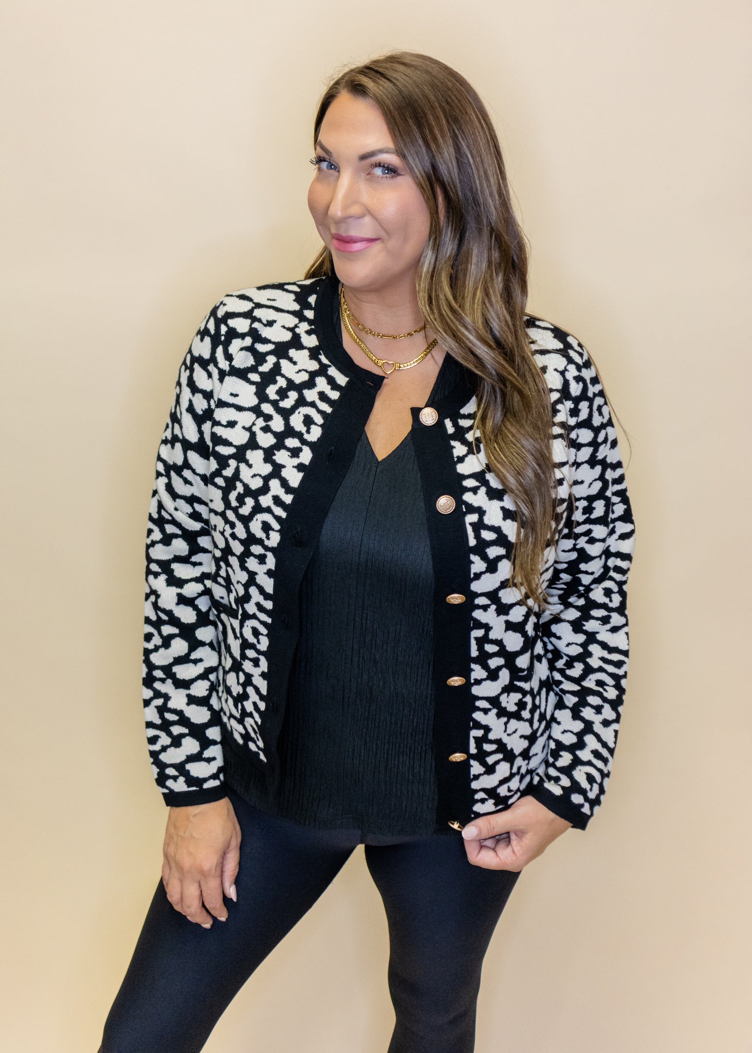 Black & White Leopard Cardigan