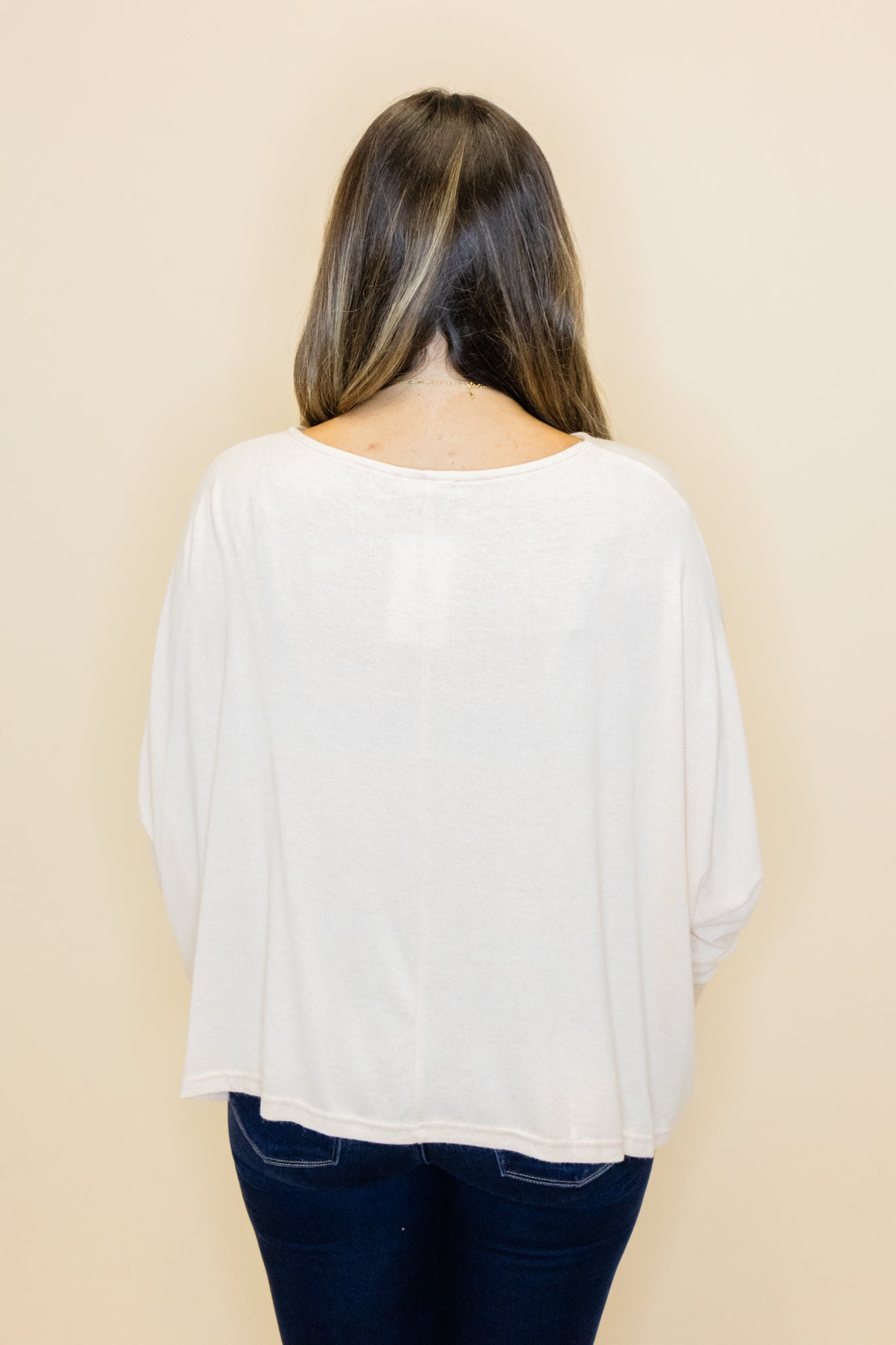 White Pocket Long Sleeve Top