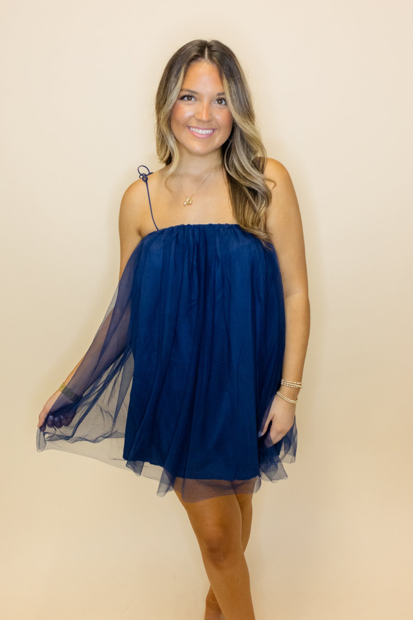 Navy Tulle Layer Dress