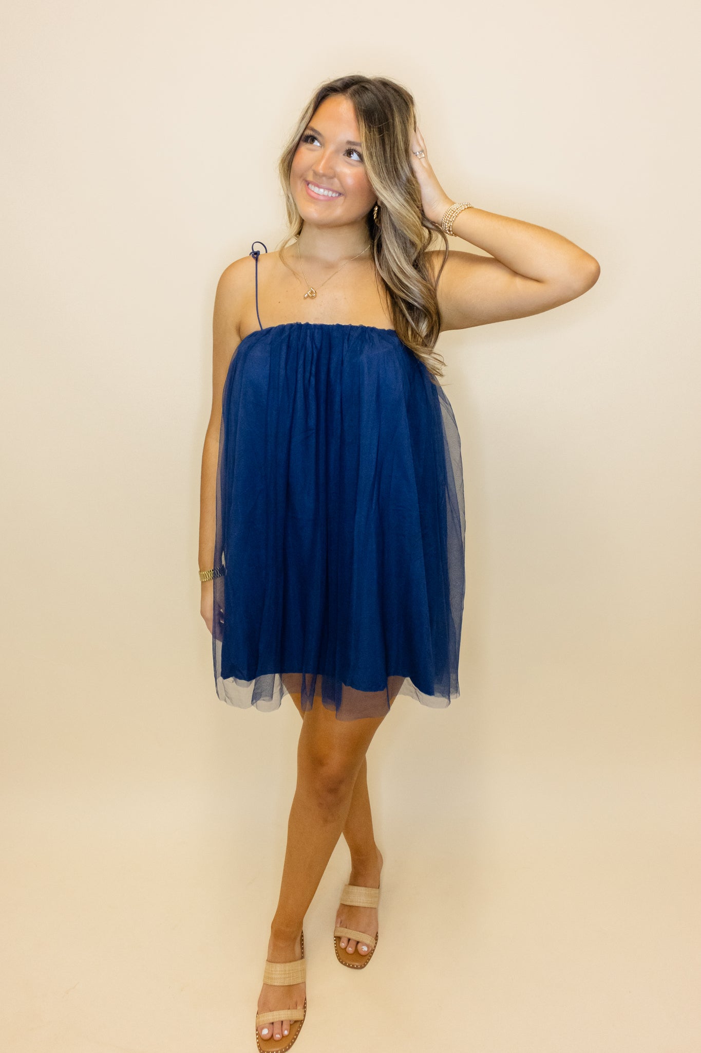 Navy Tulle Layer Dress