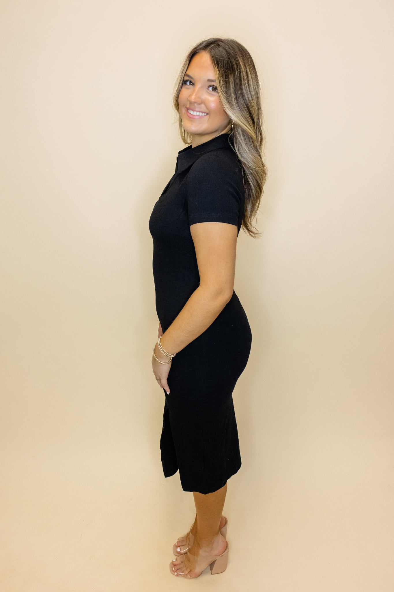 Black Bodycon Midi Dress