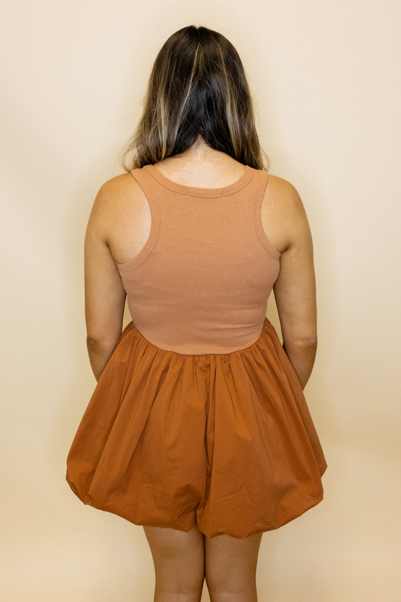 Amber Contrast Poplin Balloon Dress