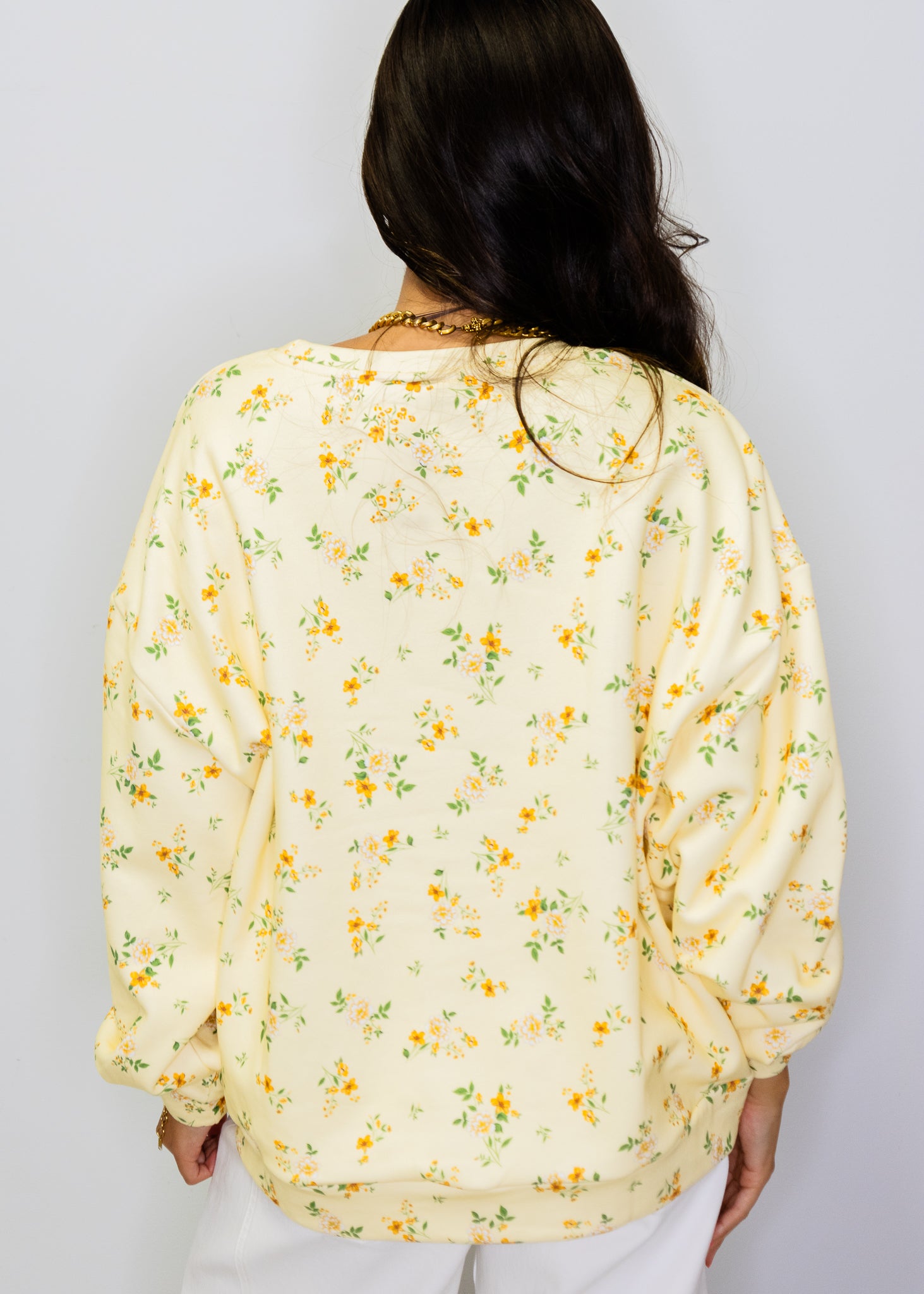 Licensed LSU Yellow Floral Initial Sweatshirt