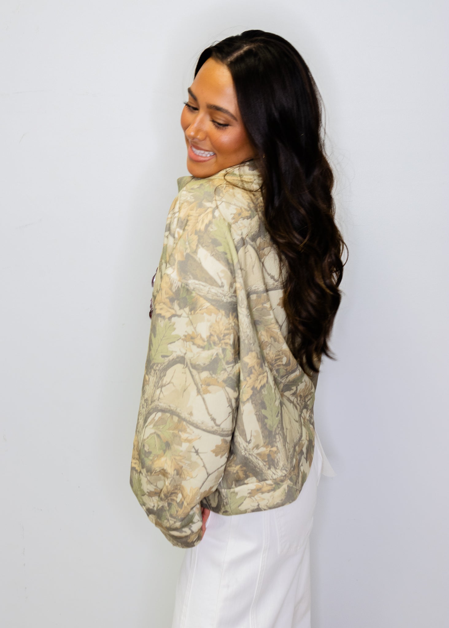 Licensed Miss State Mockneck Camo Sweatshirt