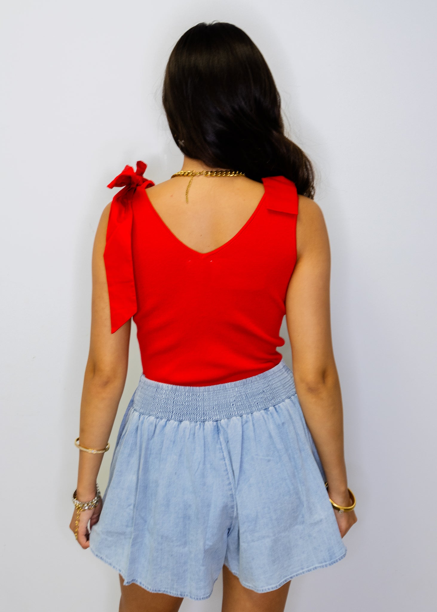 Light Denim Flared Skort