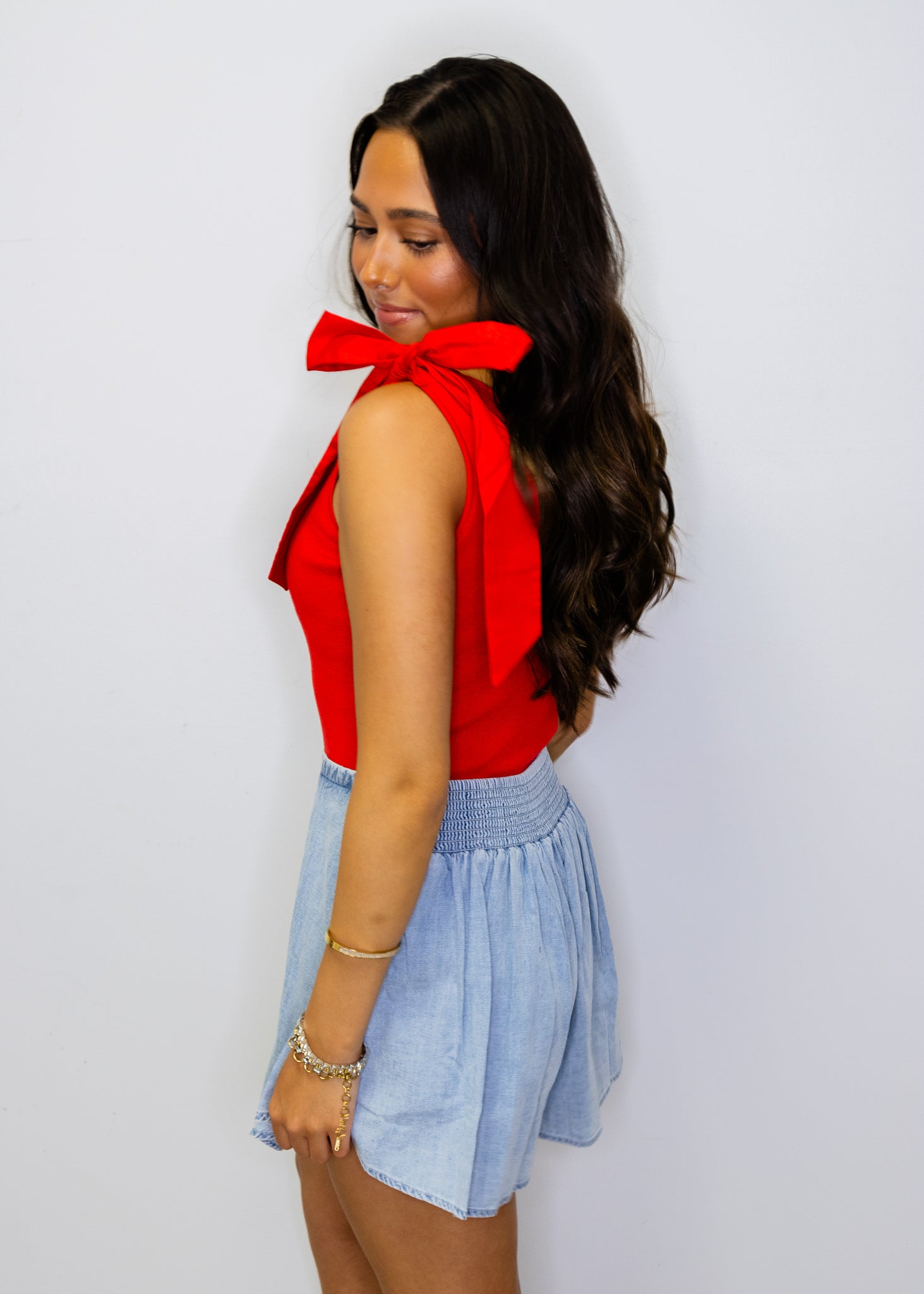 Light Denim Flared Skort