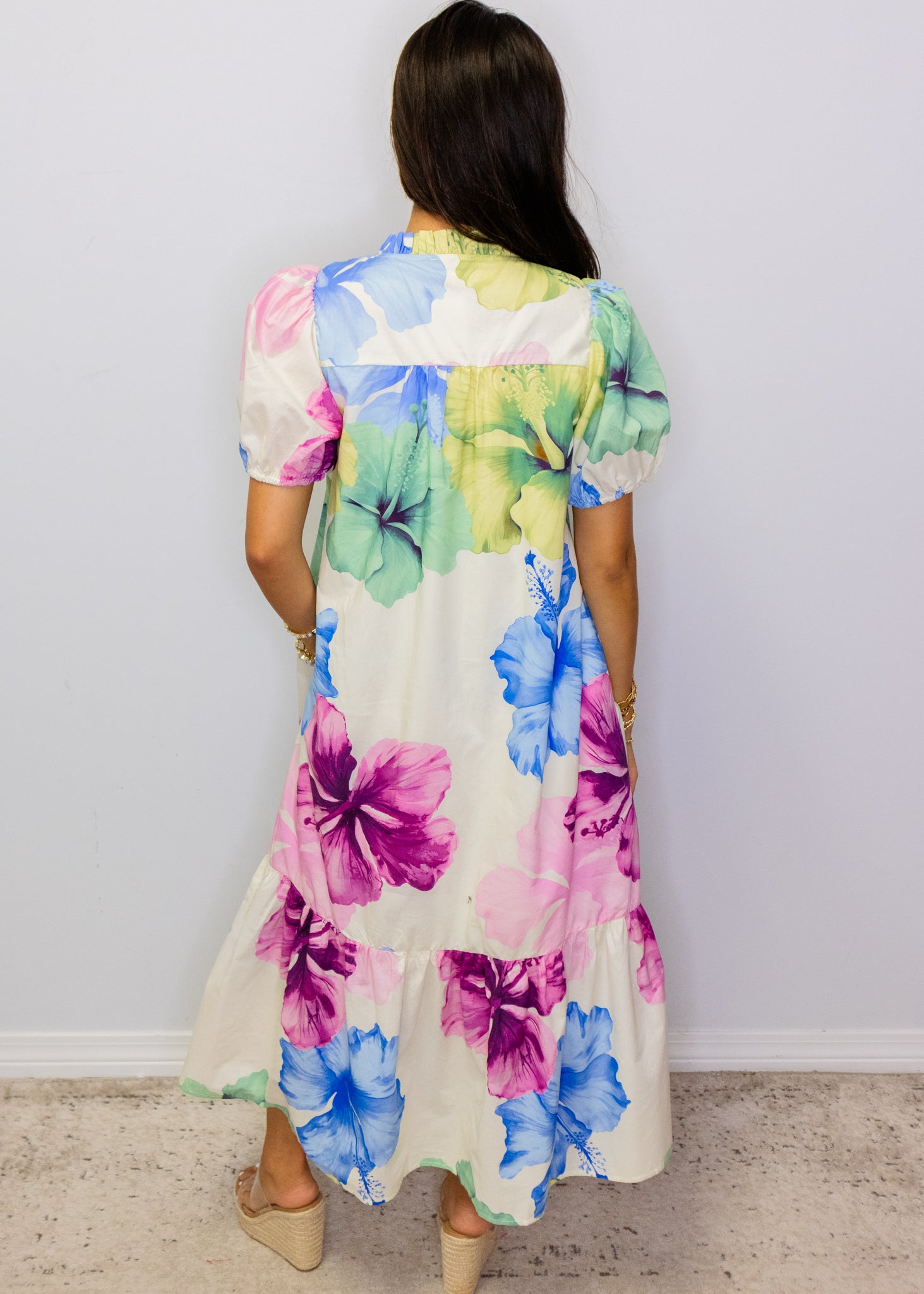 Multi Bold Floral Midi Dress