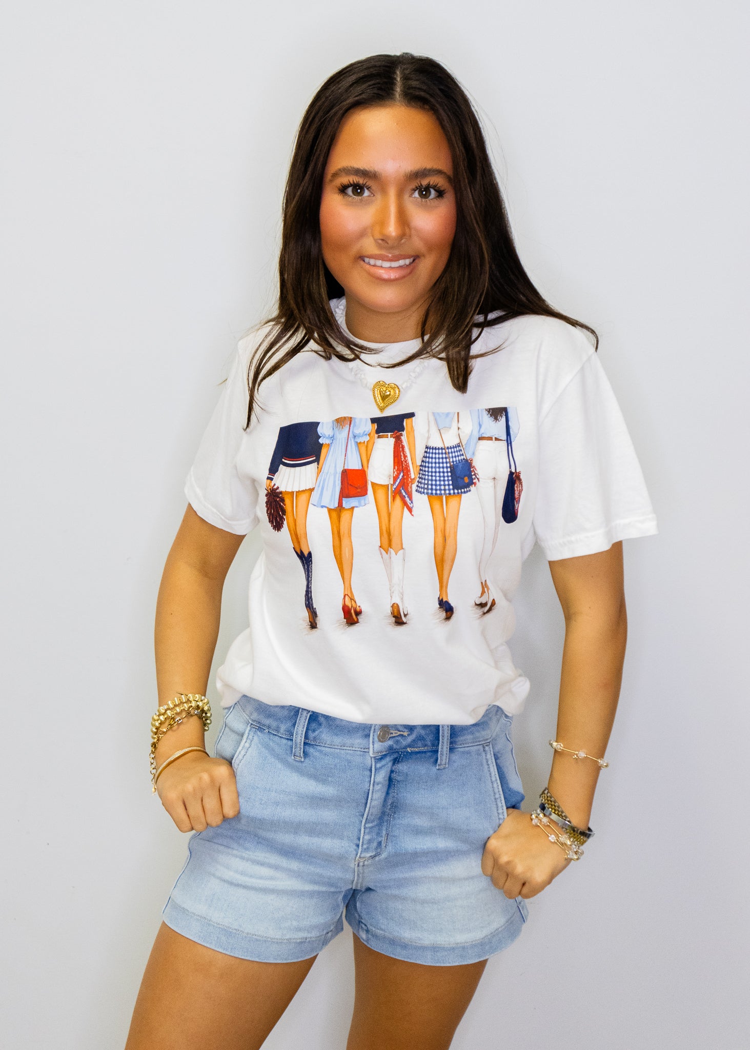 Red & Blue Boots Girls Tee