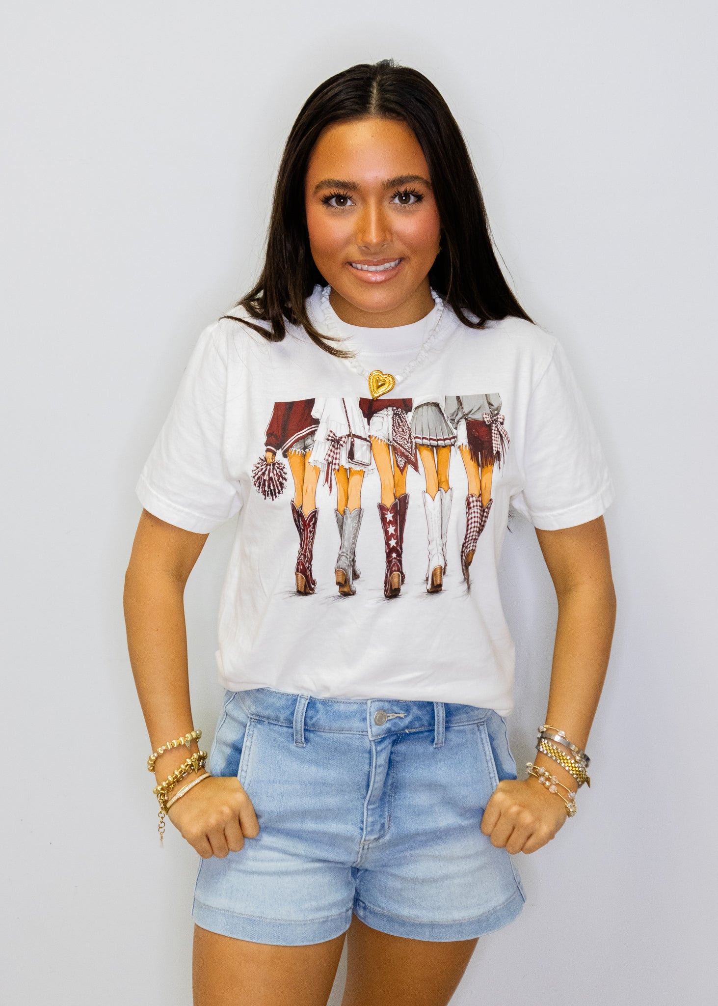 Maroon Boots Girls Tee