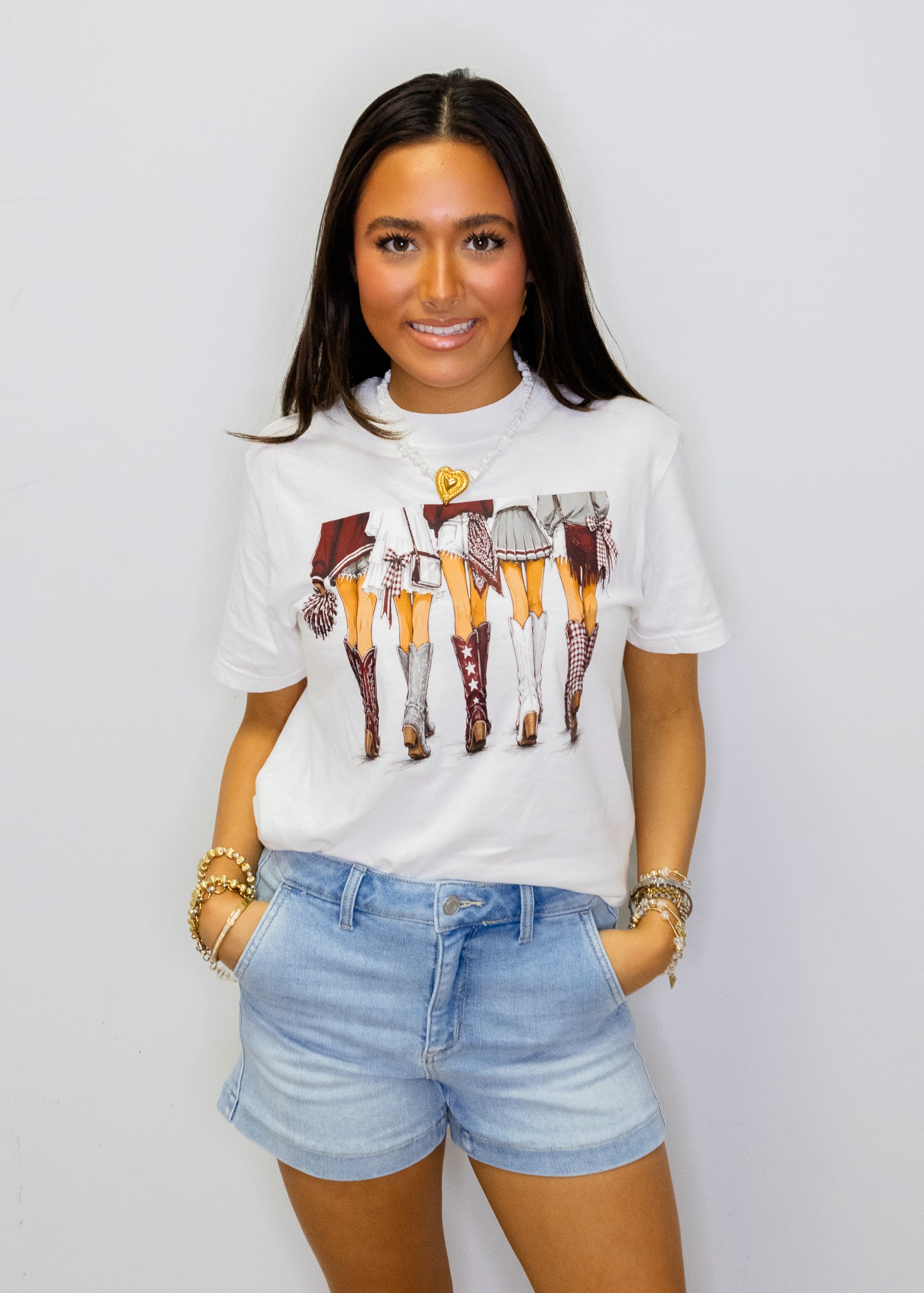 Maroon Boots Girls Tee