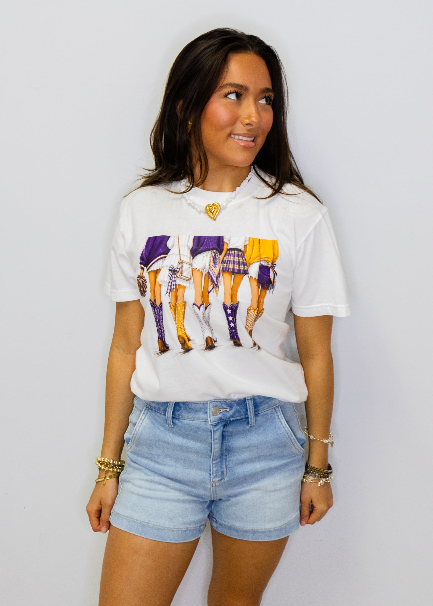 Purple & Gold Boots Girls Tee