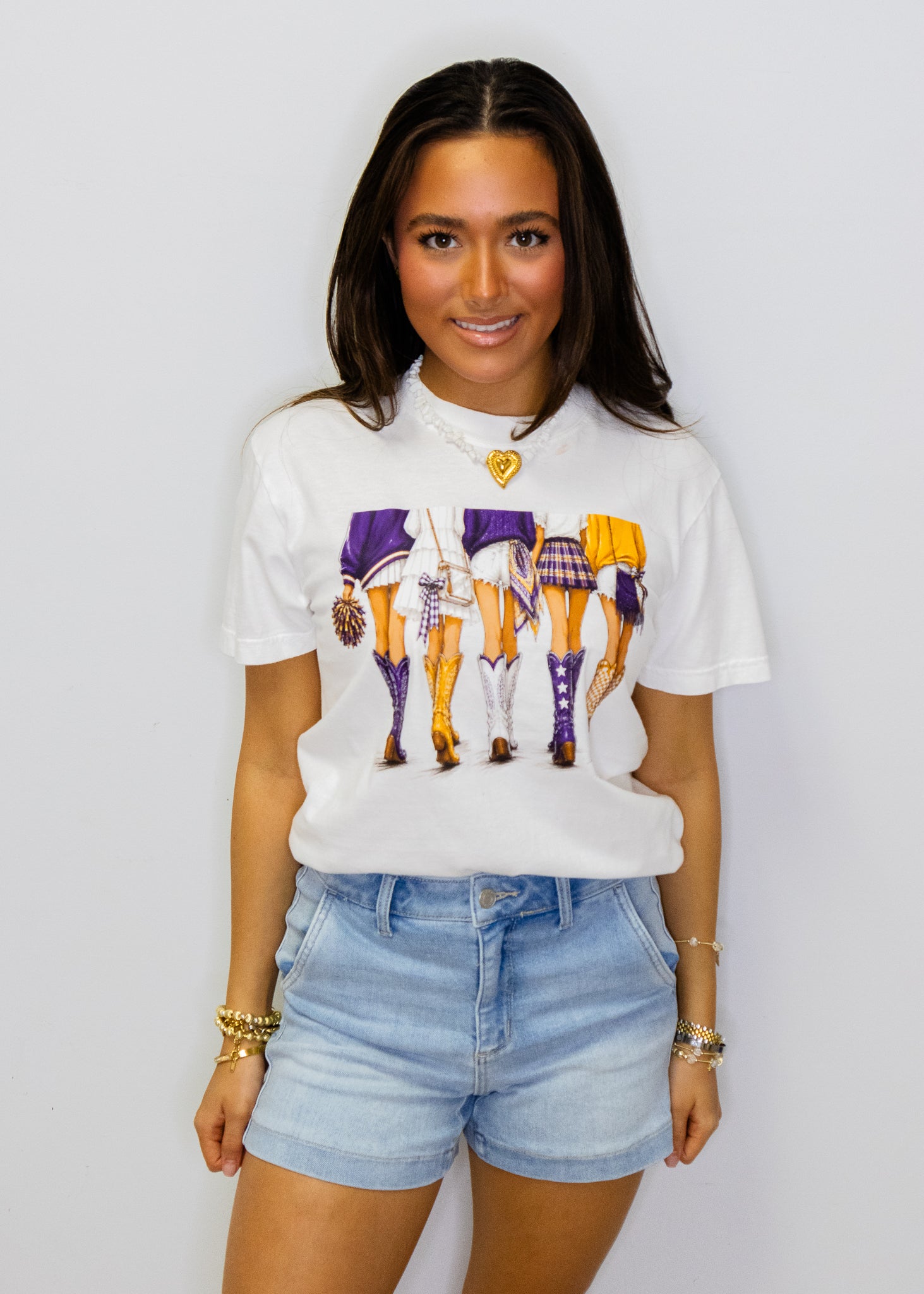 Purple & Gold Boots Girls Tee