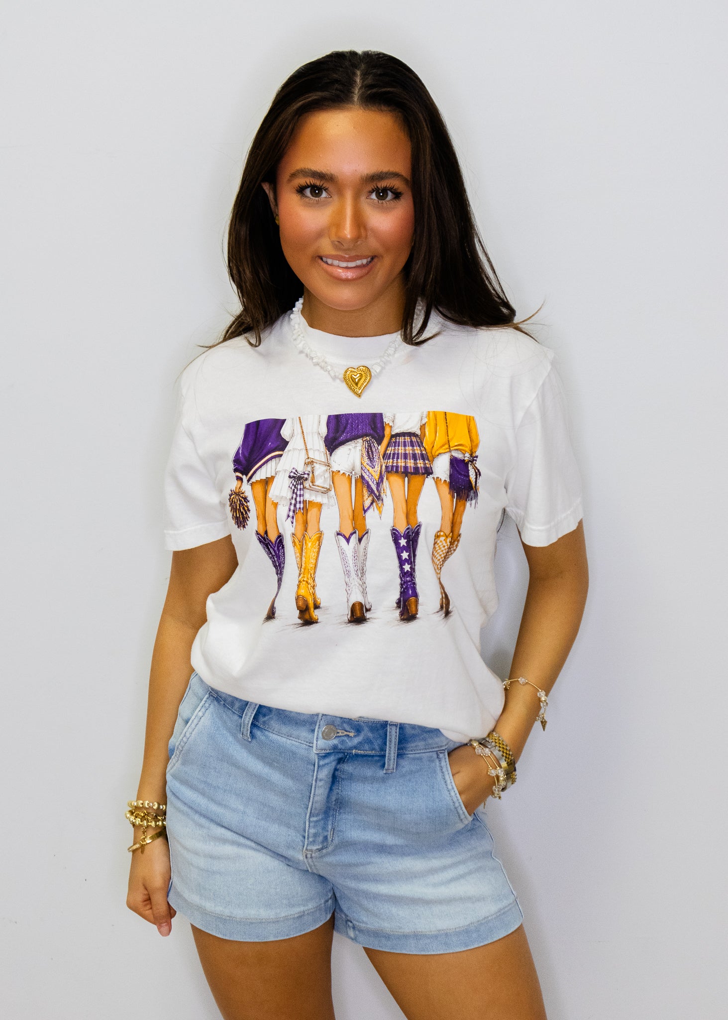 Purple & Gold Boots Girls Tee