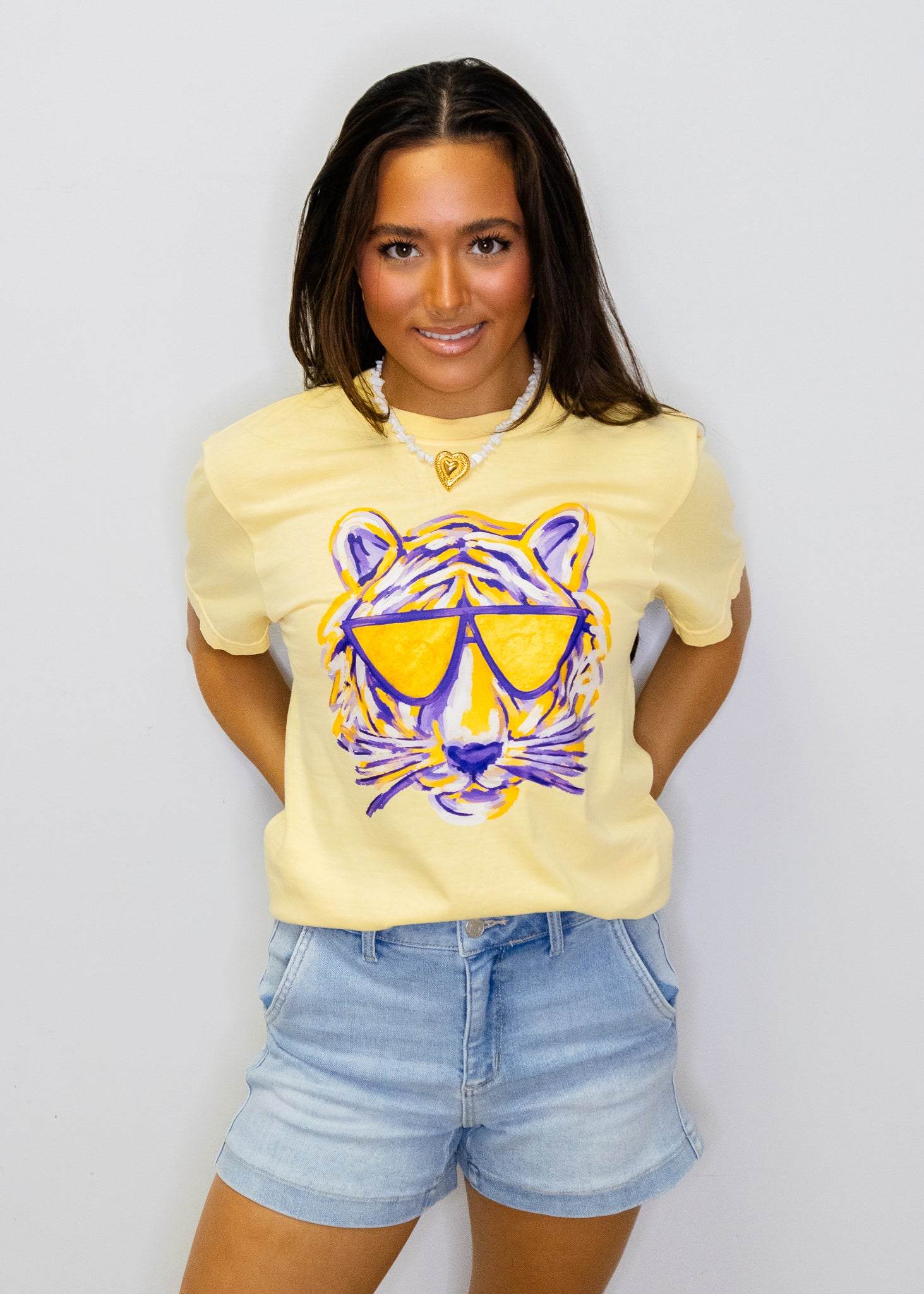 Yellow Game Day Sunglasses Tiger Tee