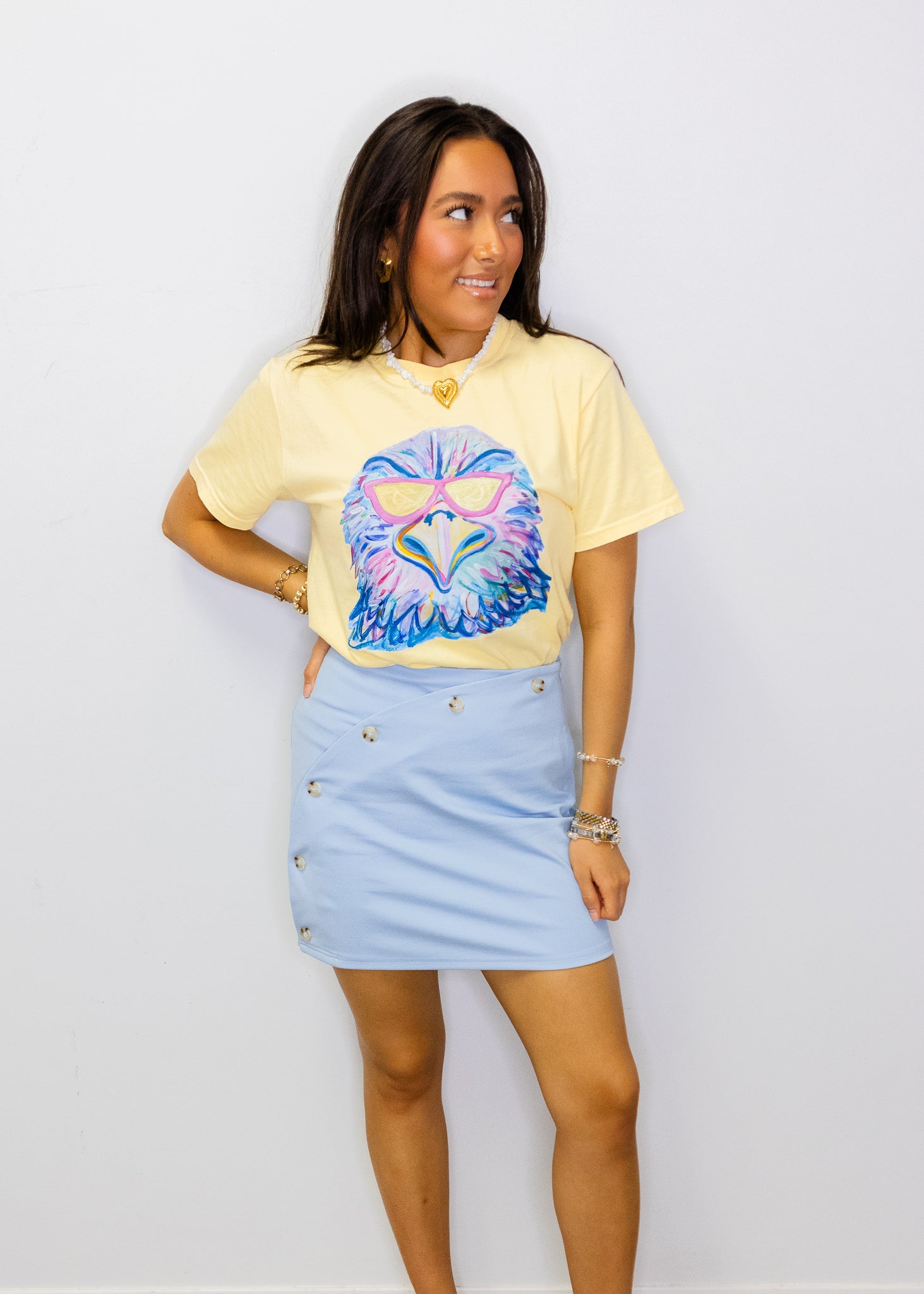 Yellow Game Day Sunglasses Eagle Tee