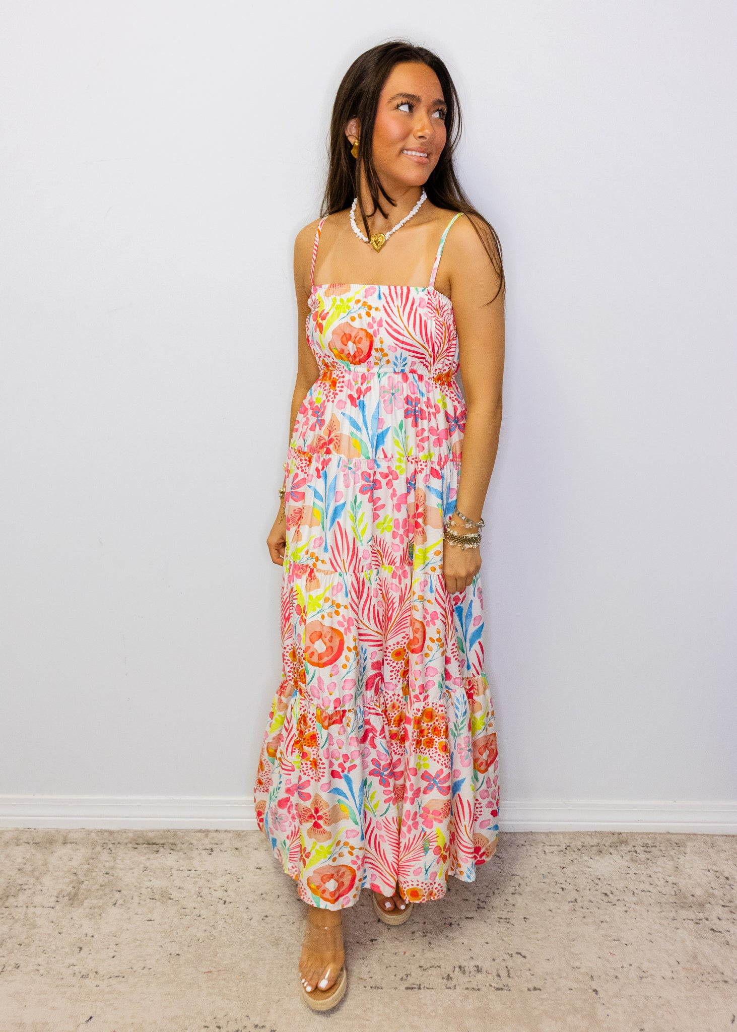 Bright Multi Tropical Maxi Dress