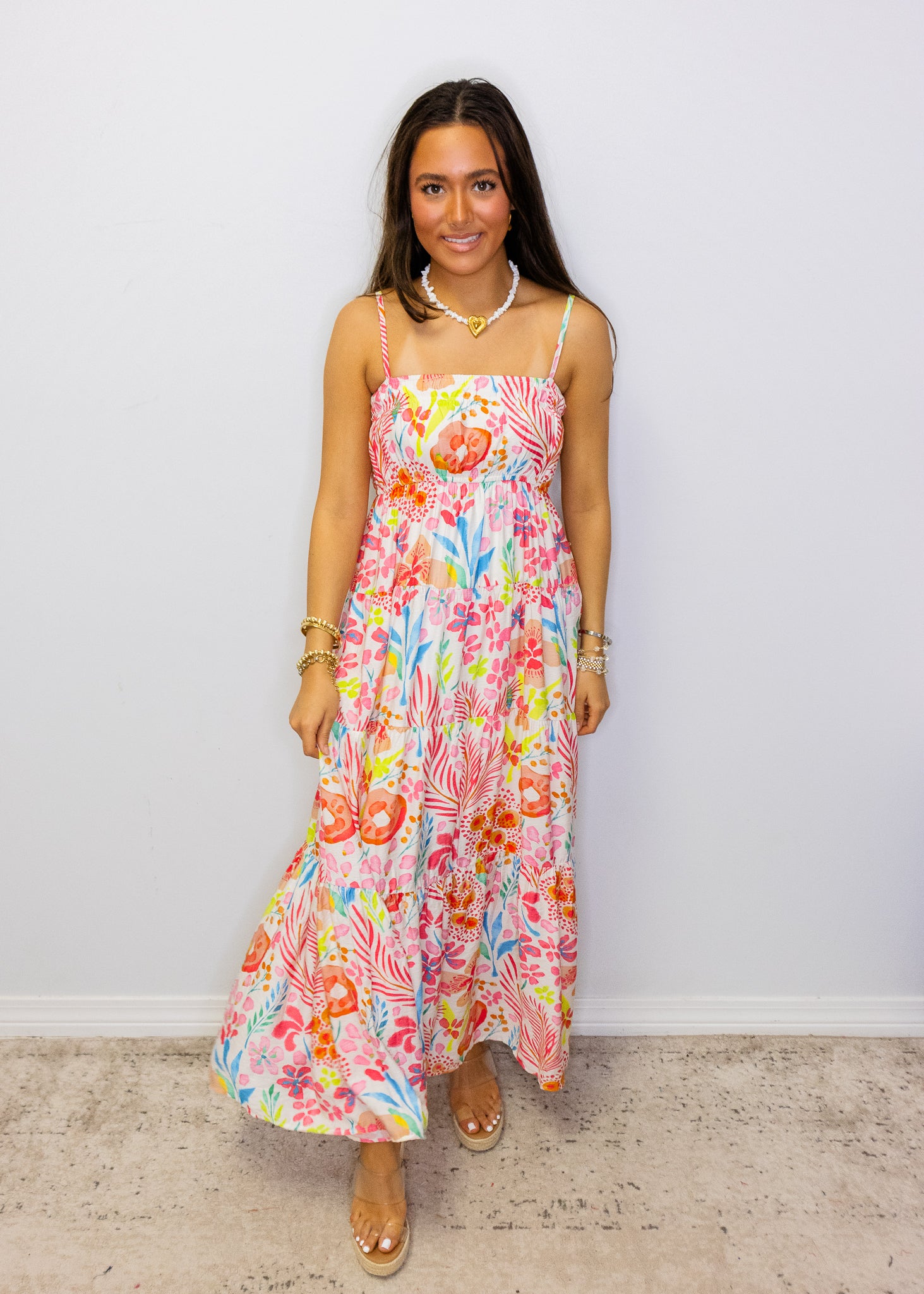 Bright Multi Tropical Maxi Dress