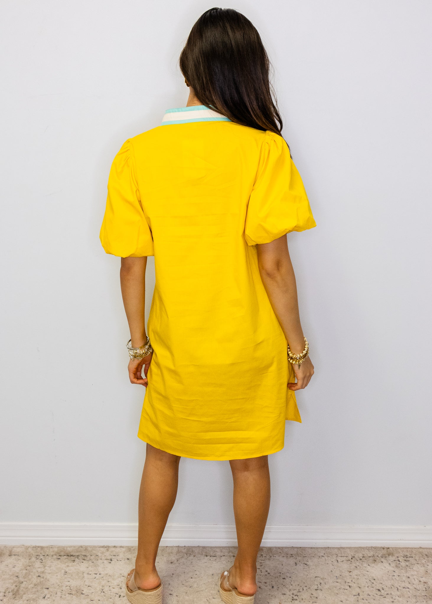 Yelllow Baroque Applique Dress
