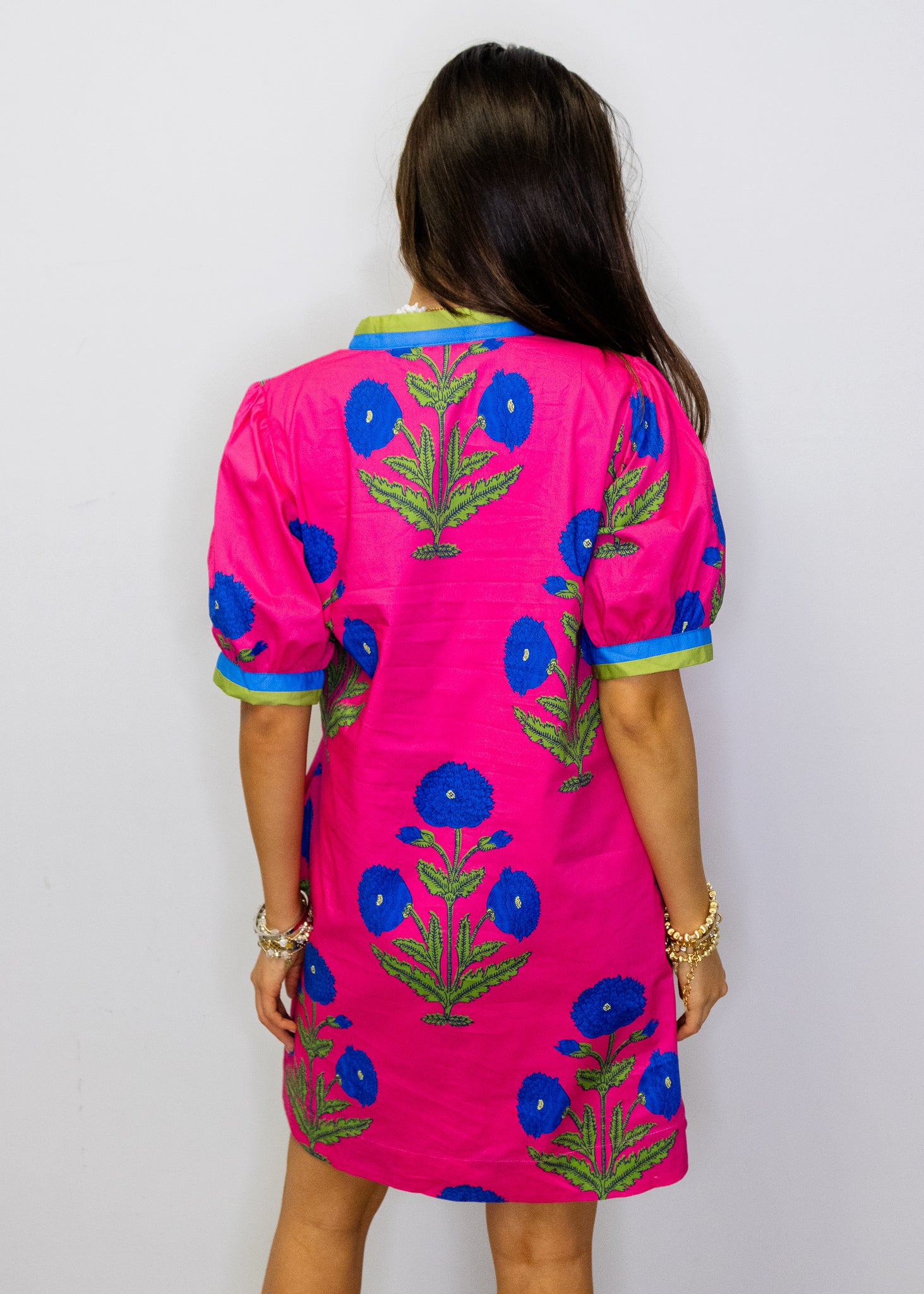 Hot Pink Floral Print Dress