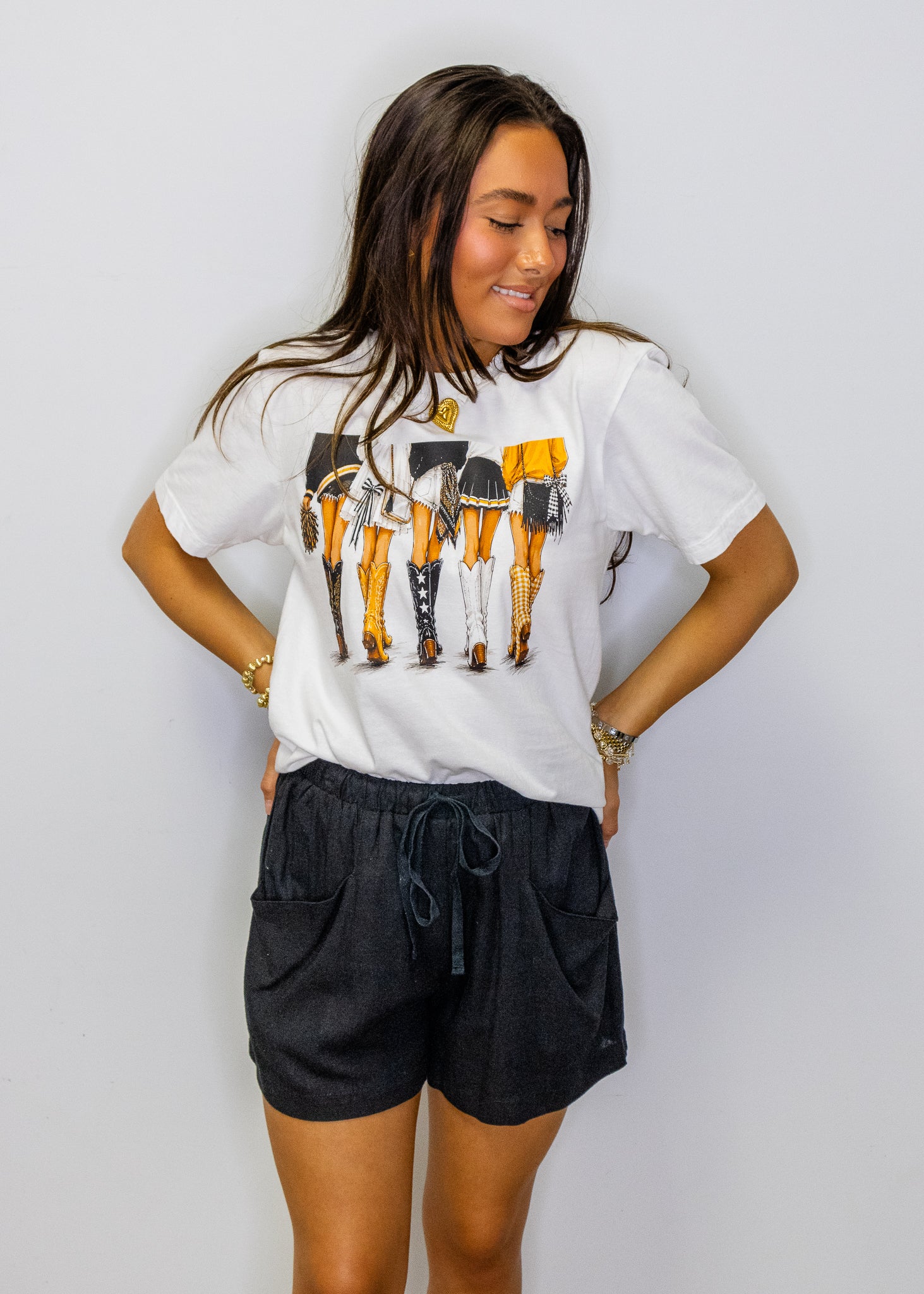 Black & Gold Boots Girls Tee