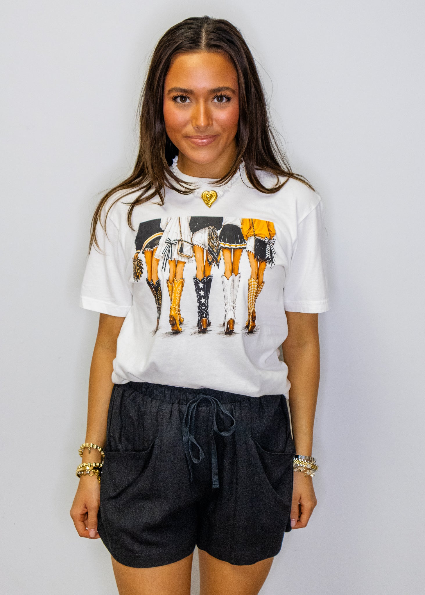 Black & Gold Boots Girls Tee