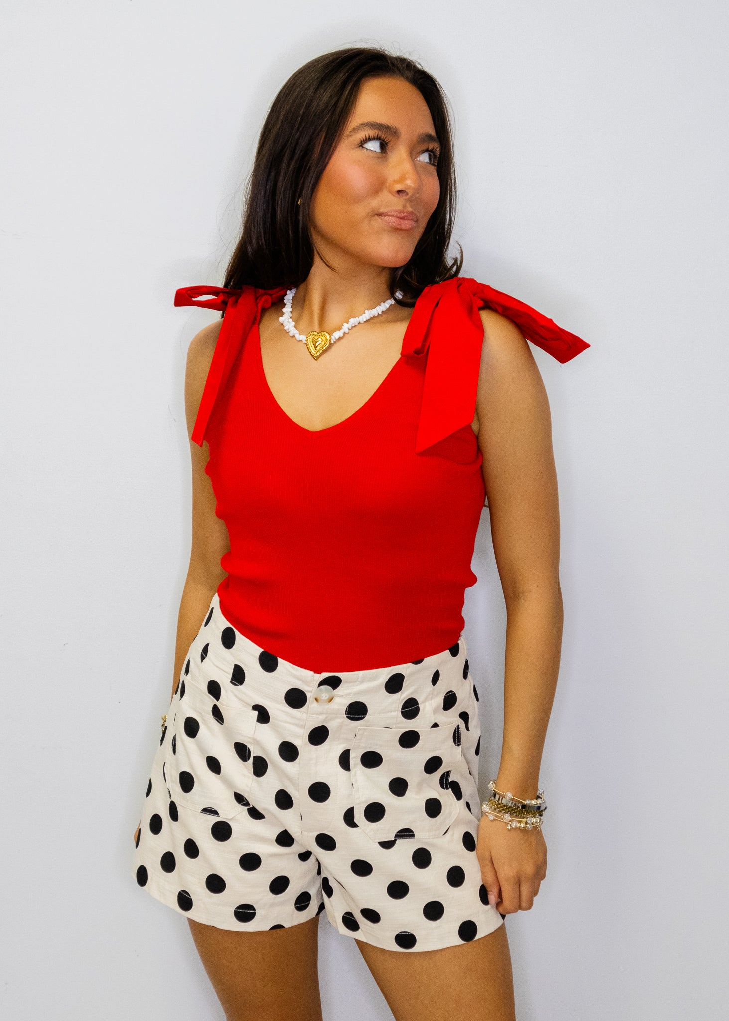 Red Bow Tie Tank Top