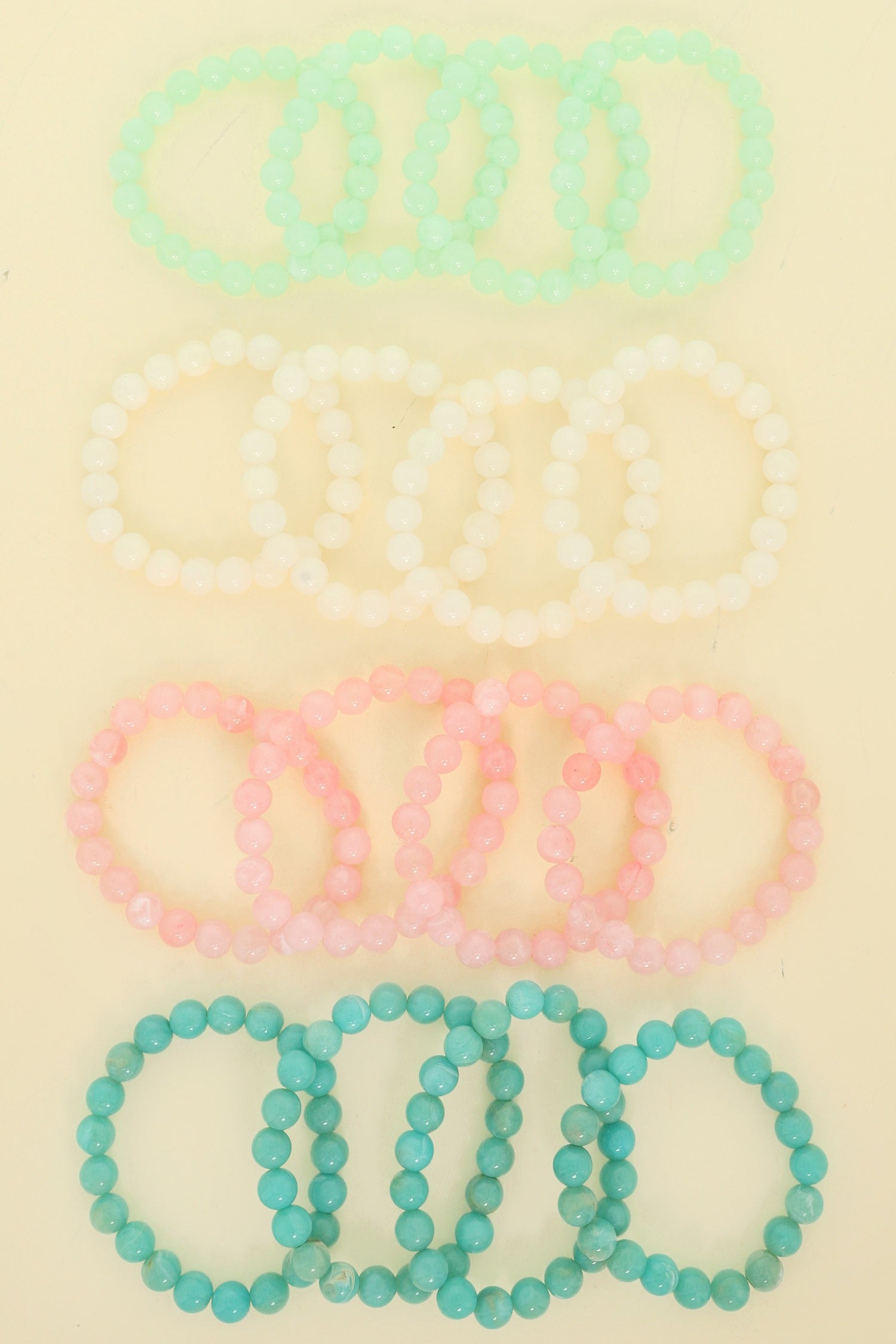 Marbled Pearl Bead Stretch Bracelet Set