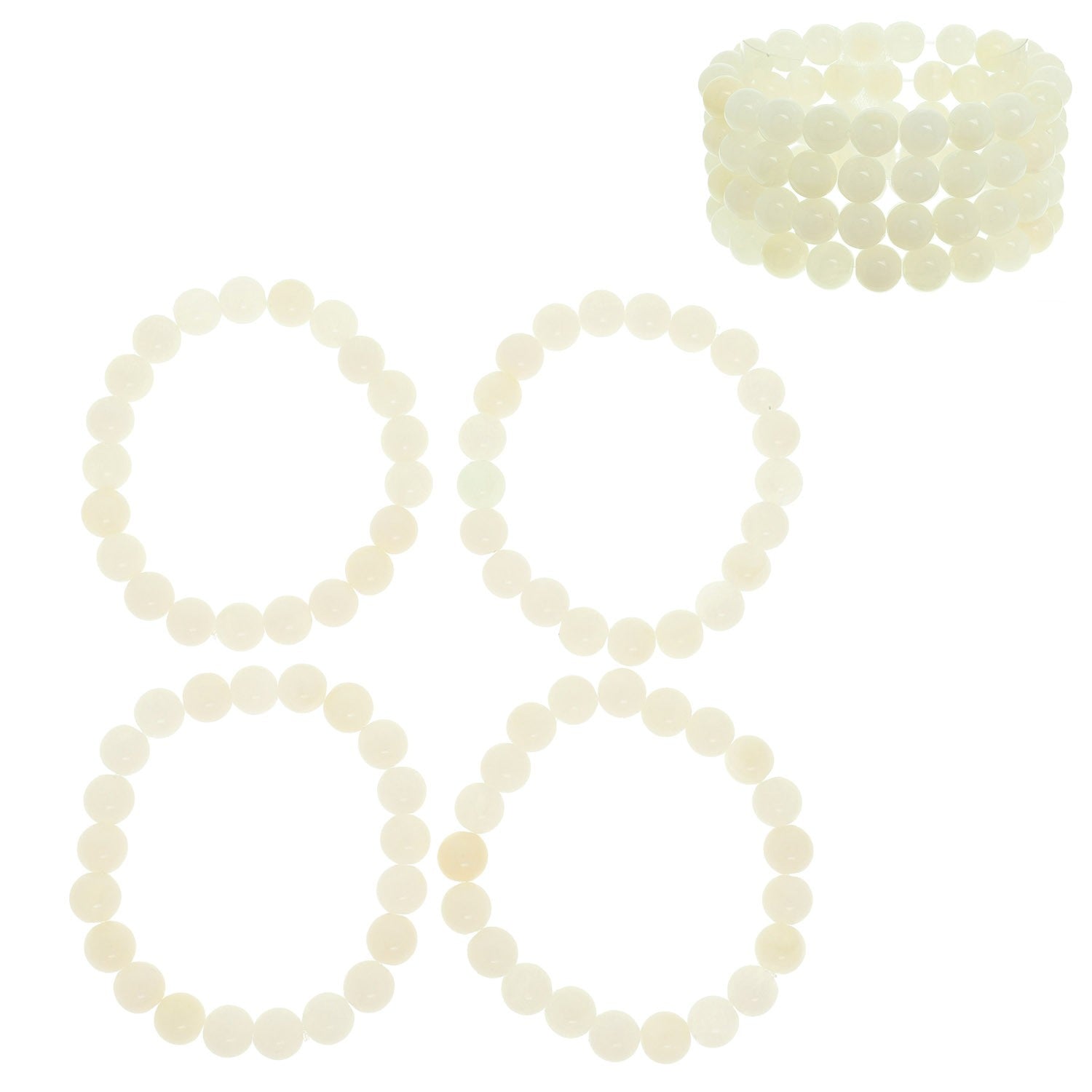 Marbled Pearl Bead Stretch Bracelet Set