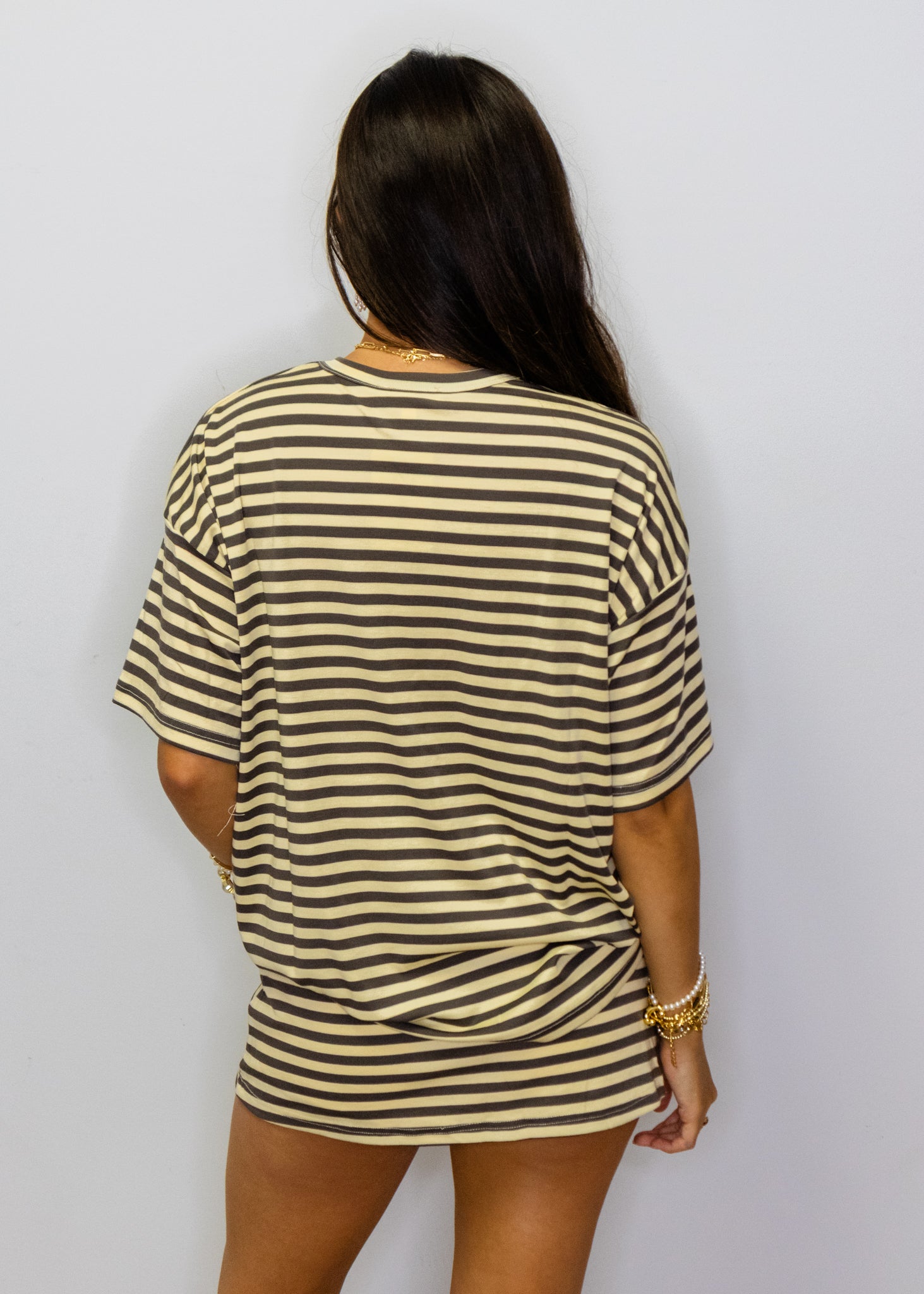 Butter & Brown Stripe Top