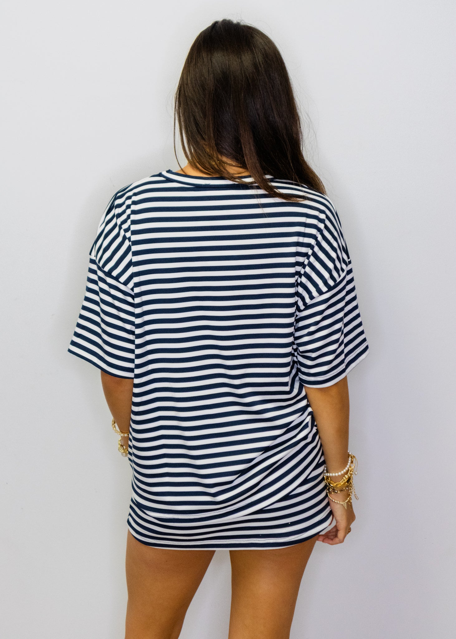 Navy & White Stripe Skort