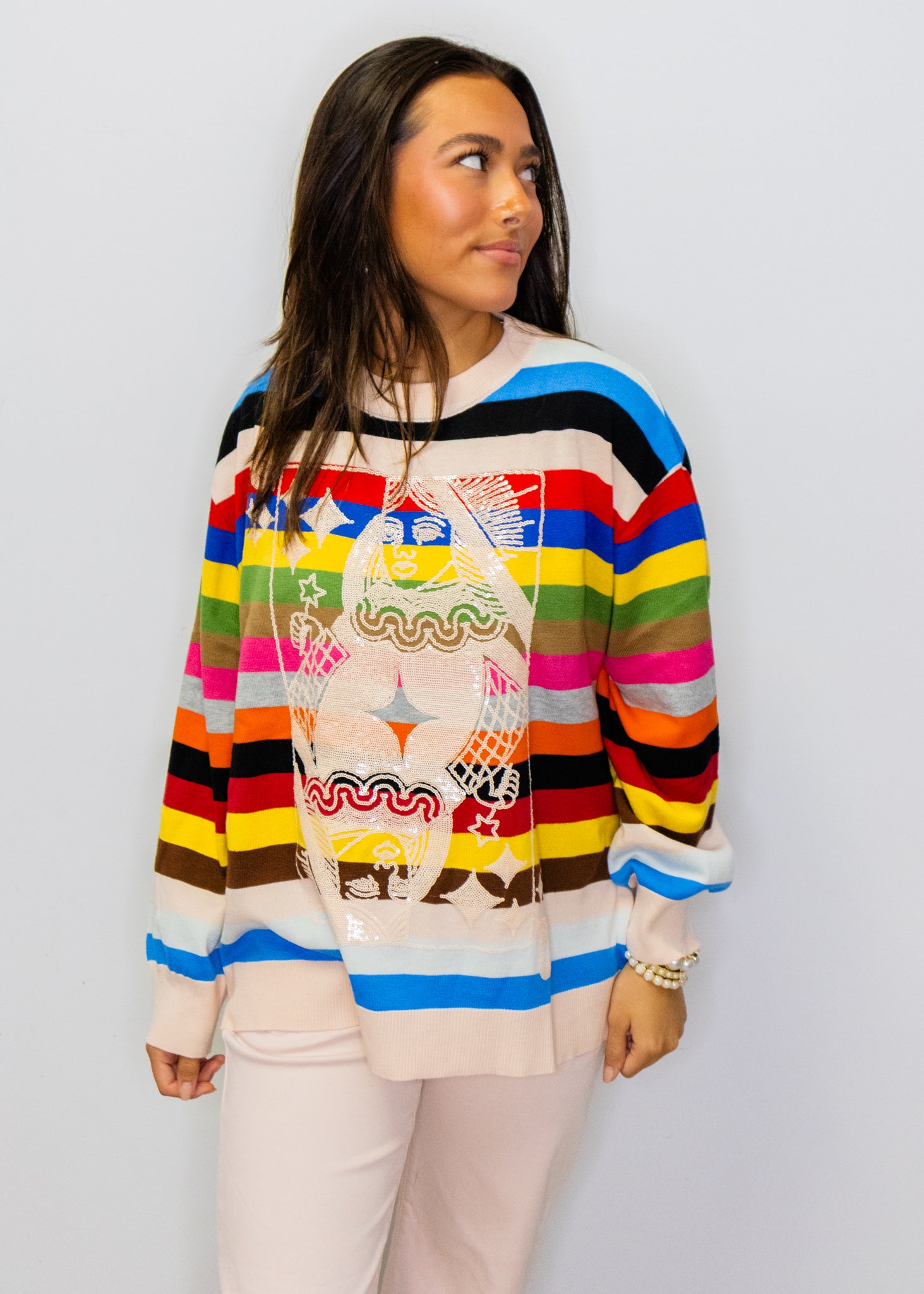Multi Striped QOS
Card Logo Sweater