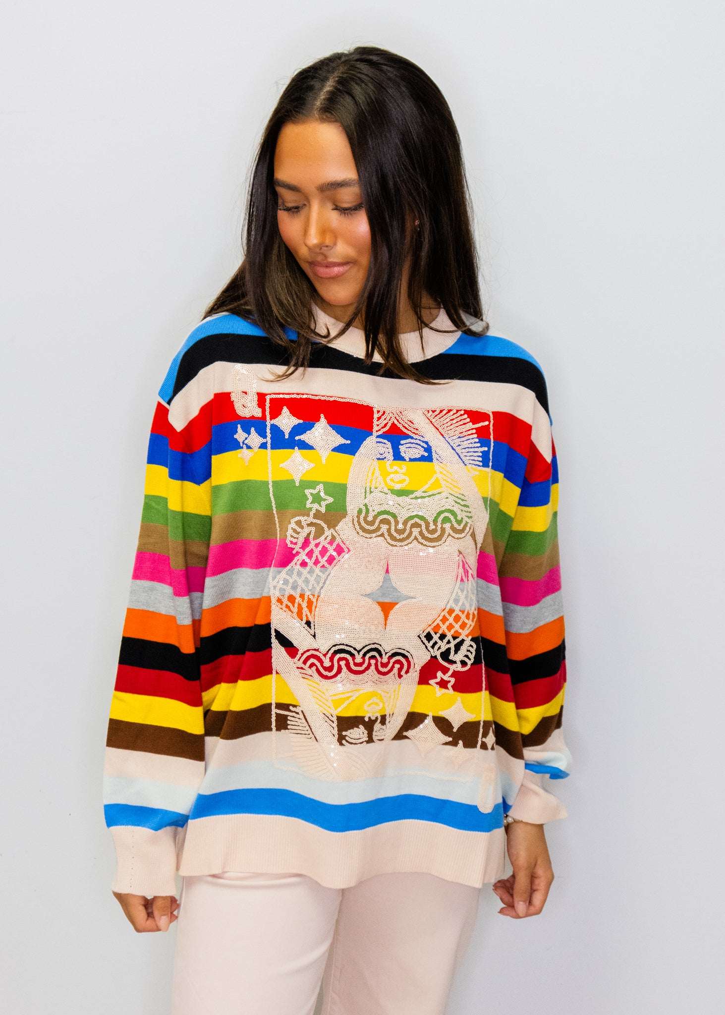 Multi Striped QOS
Card Logo Sweater