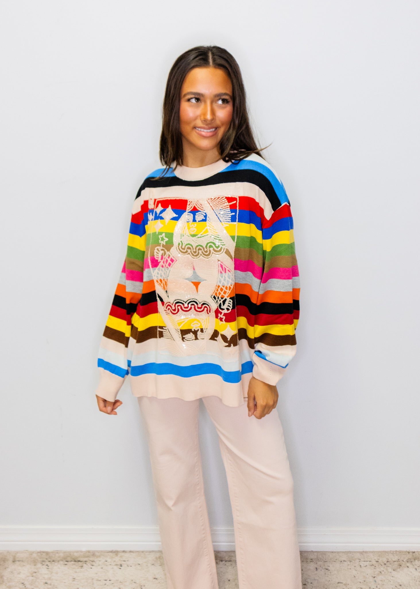 Multi Striped QOS
Card Logo Sweater