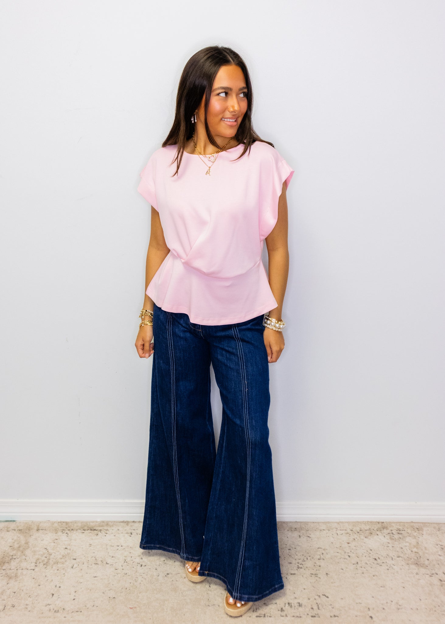 Dark Denim High Waisted Wide Leg Jean