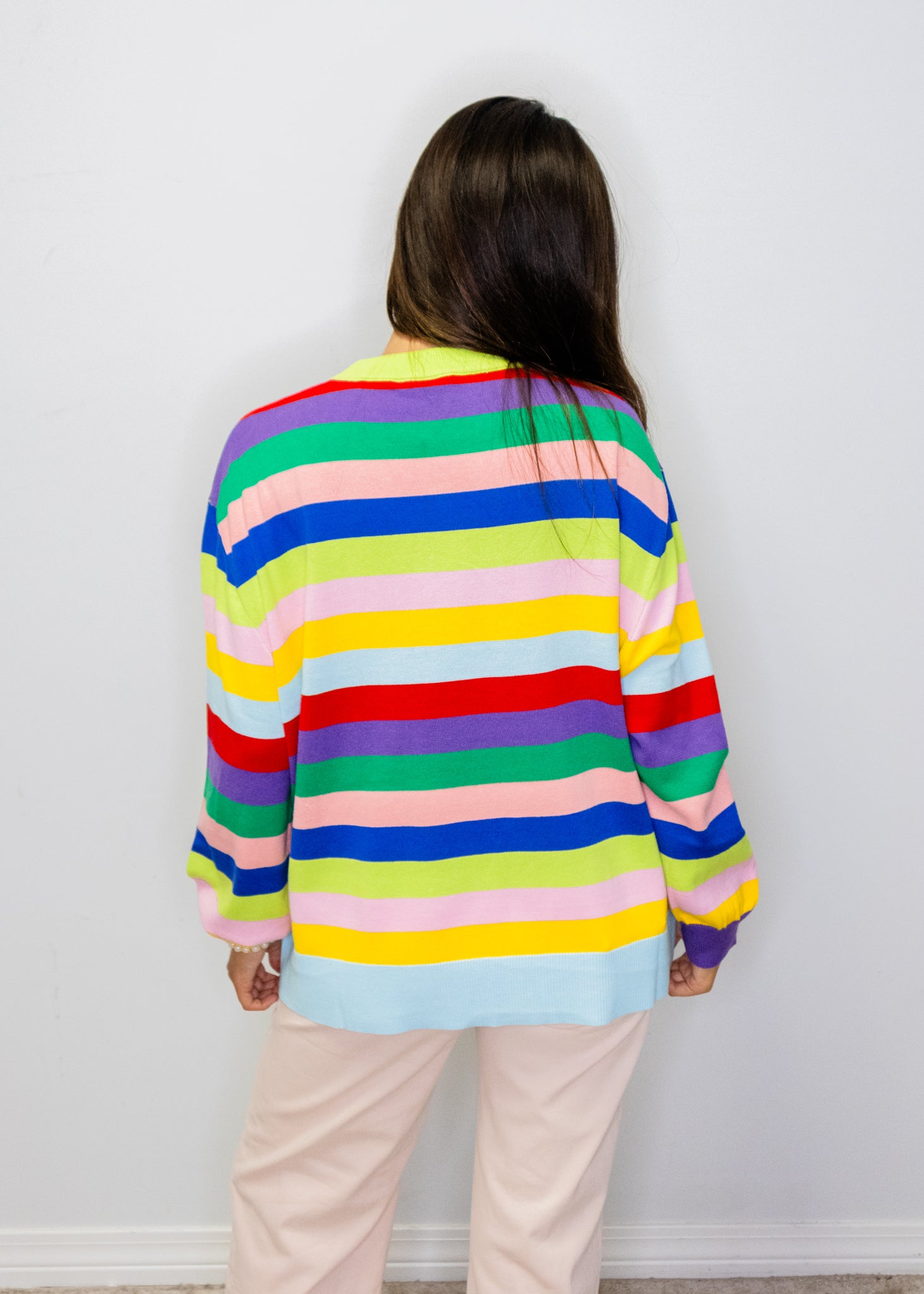 Multi Stripe School Books & Apple Sweater