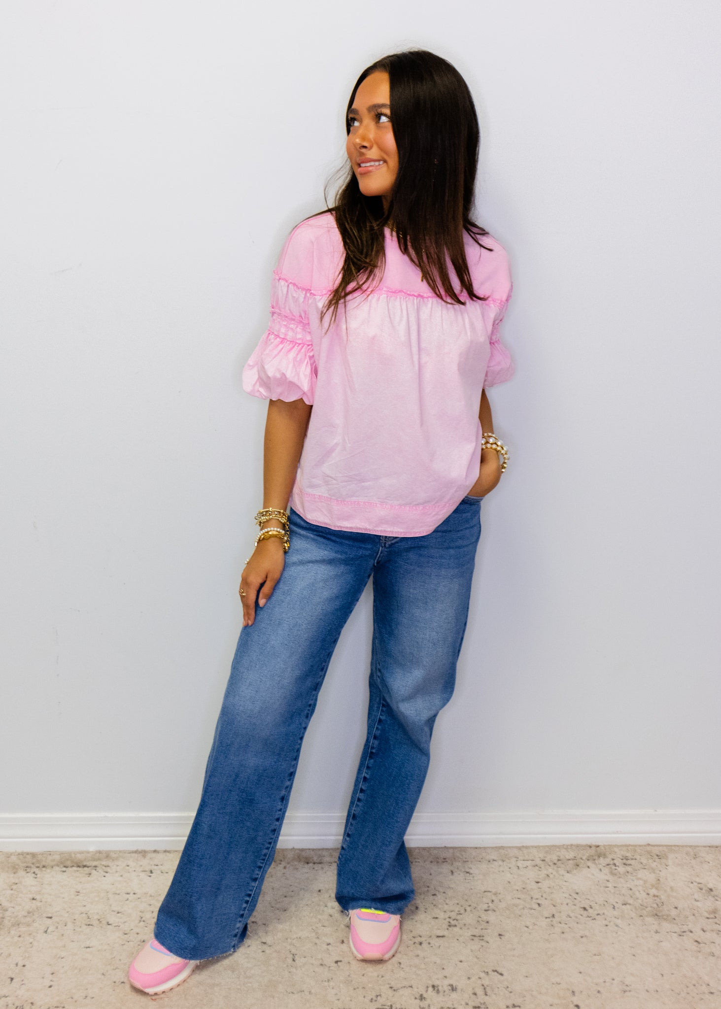 Medium Wash High Rise Wide Leg Jeans