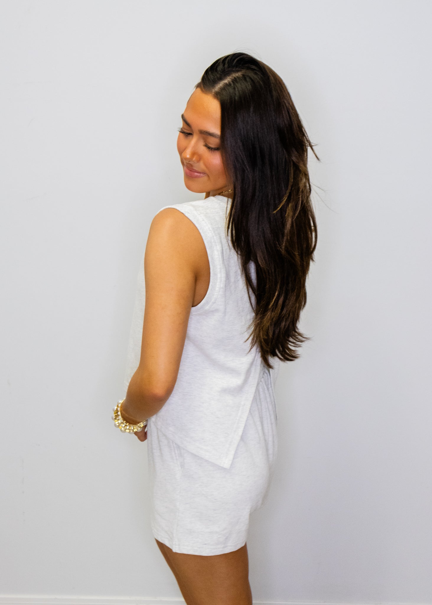 Grey French Terry Shorts Set