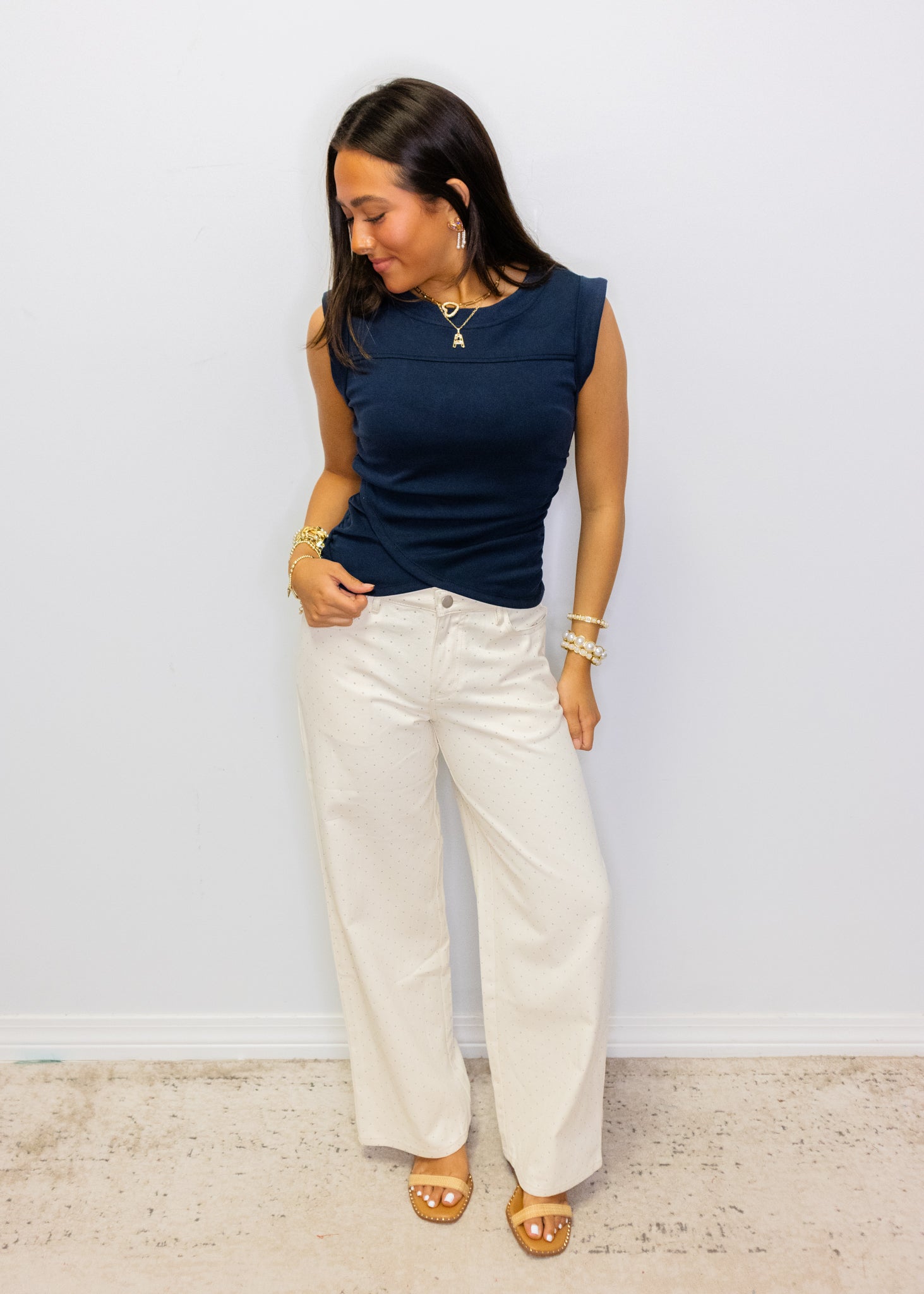 Navy Wrap Modal Sleeveless Top