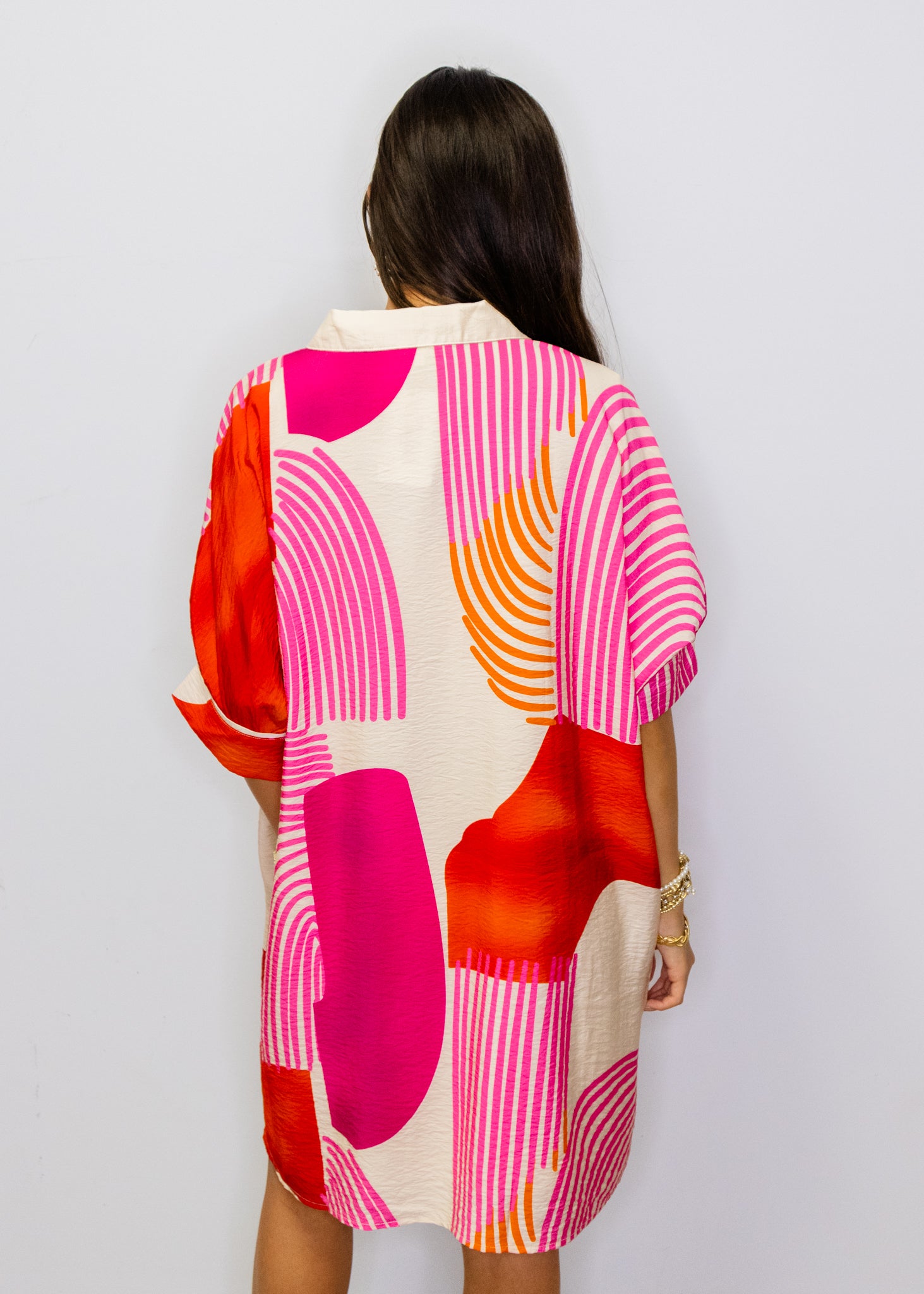 Fuchsia Multi Geometric Dress