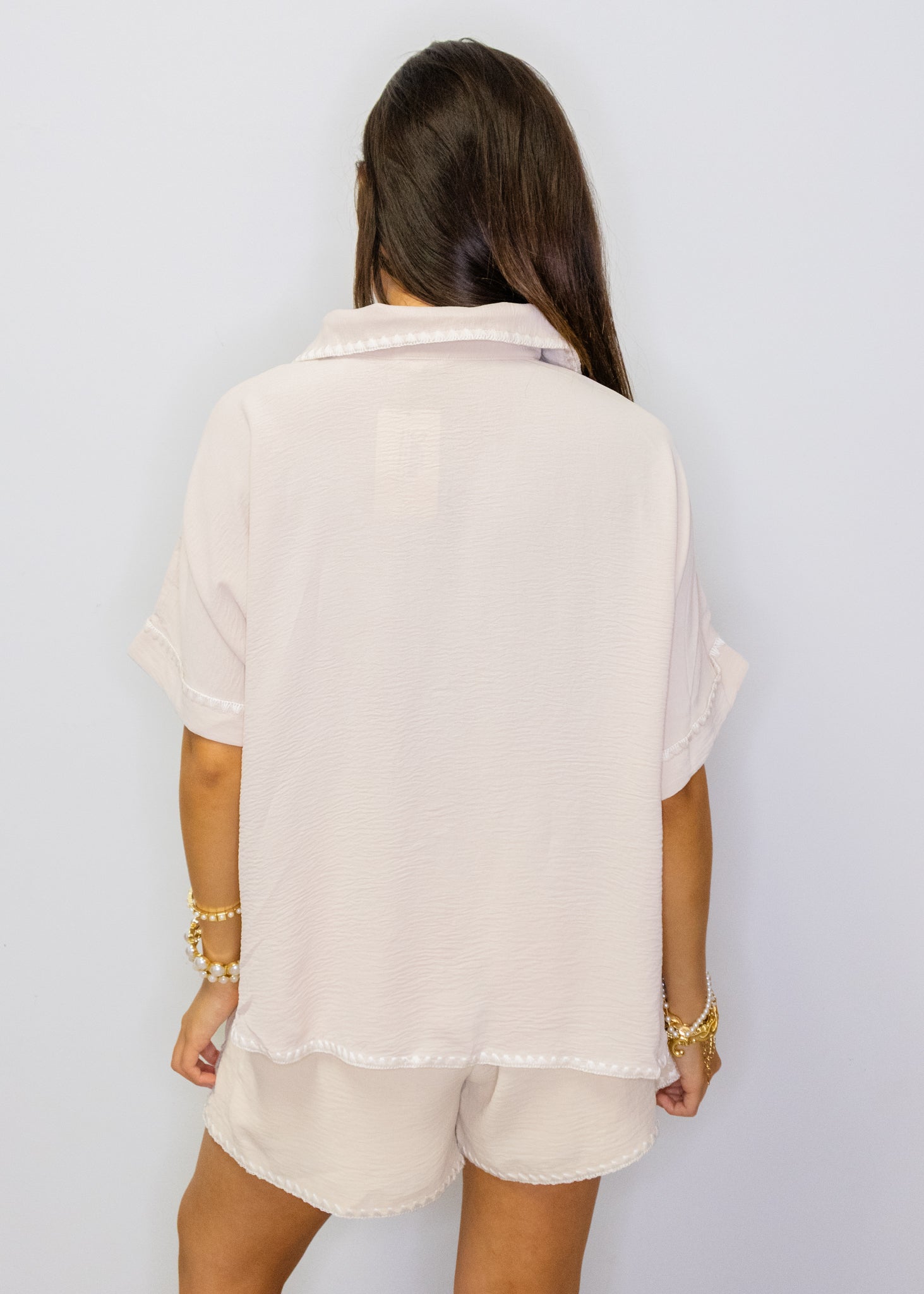 Oatmeal Contrast Shorts Set