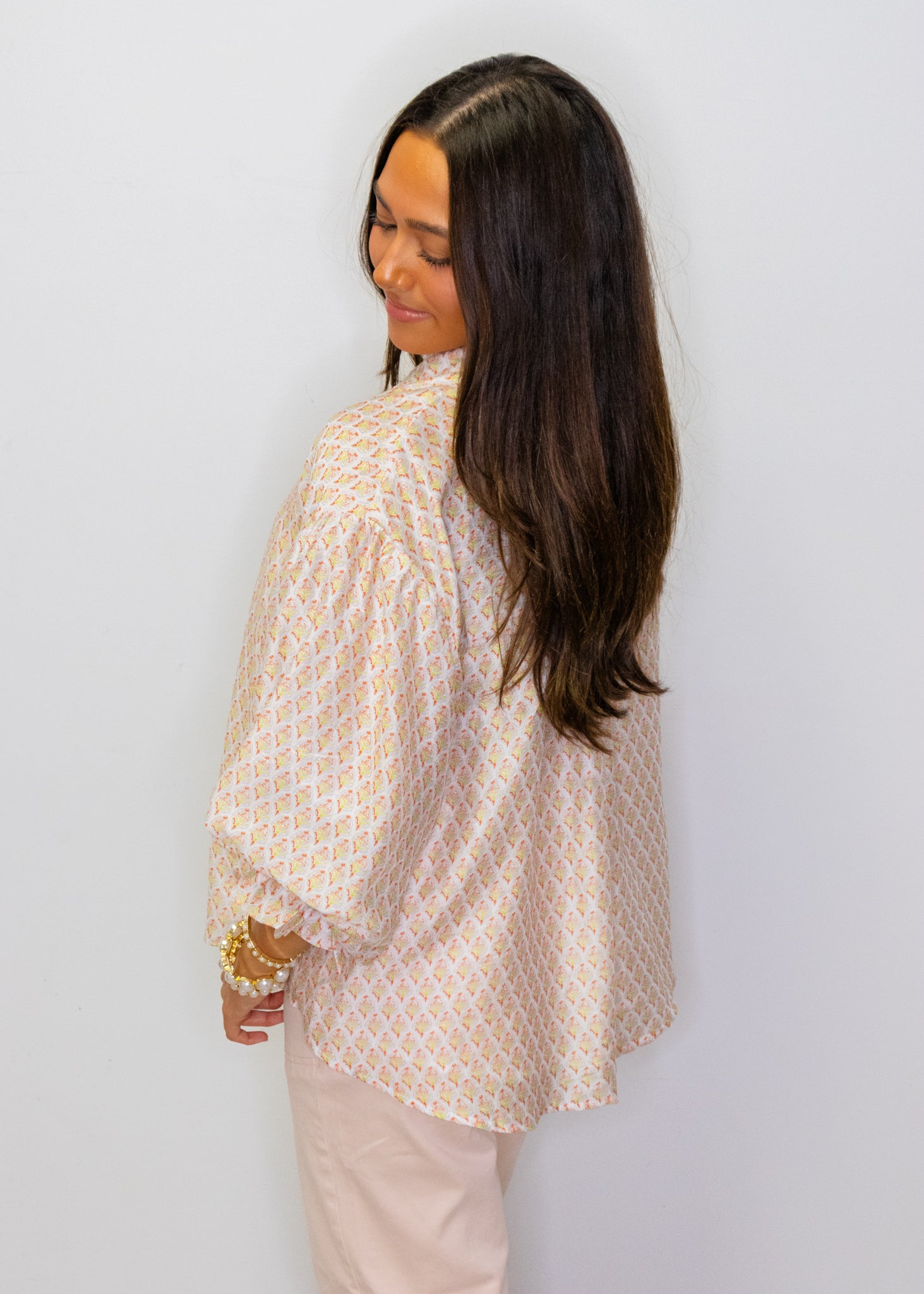 Cream Multi Floral Print Blouse