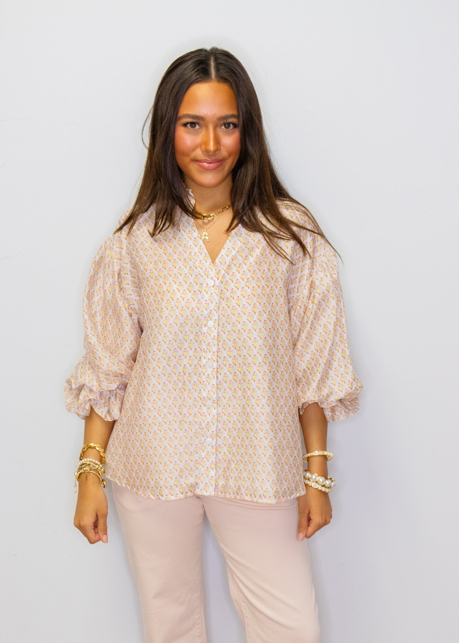 Cream Multi Floral Print Blouse