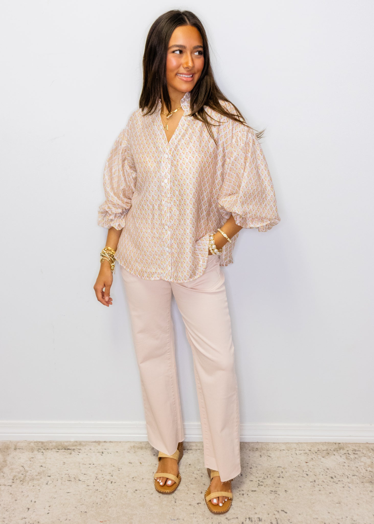 Cream Multi Floral Print Blouse