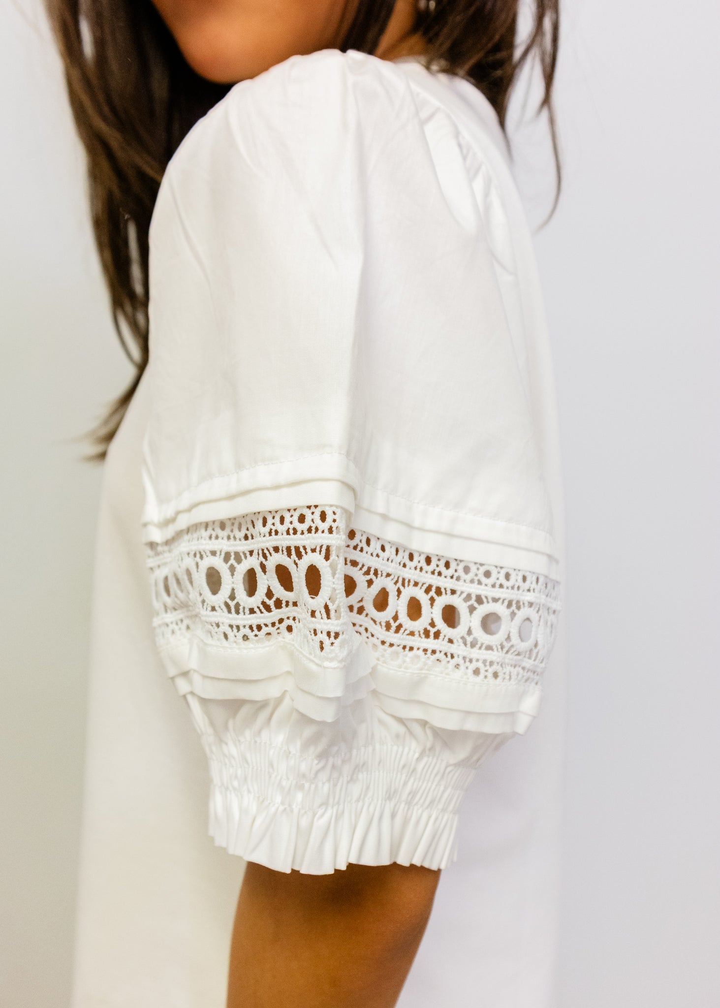 White Lace Detail Top